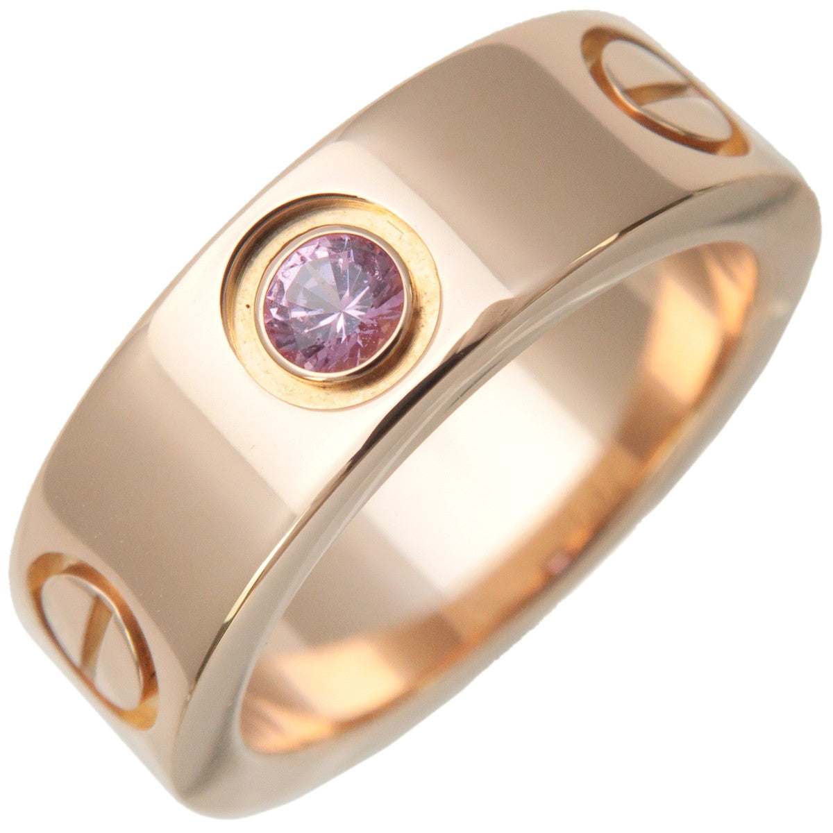 Cartier-Love-Ring-1P-Pink-Sapphire-K18-Rose-Gold-#47-US4-4.5