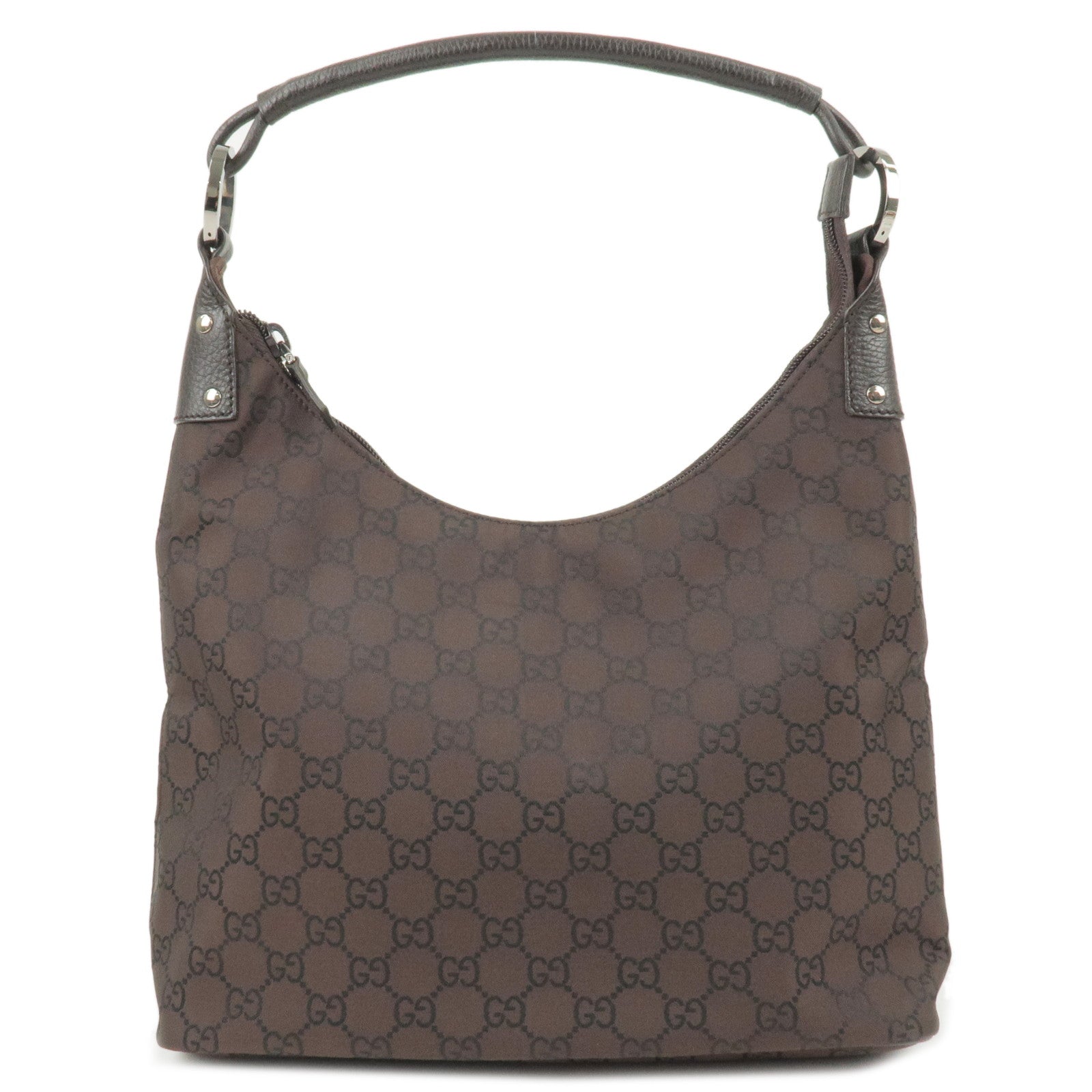 Gucci Brown Leather & GG Canvas Small Lady Web Shoulder Bag | myGemma |  Item #122556