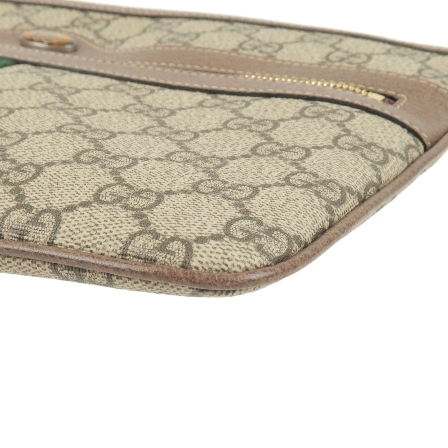 GUCCI Sherry Ophidia GG Supreme Leather Clutch Bag Beige 517551