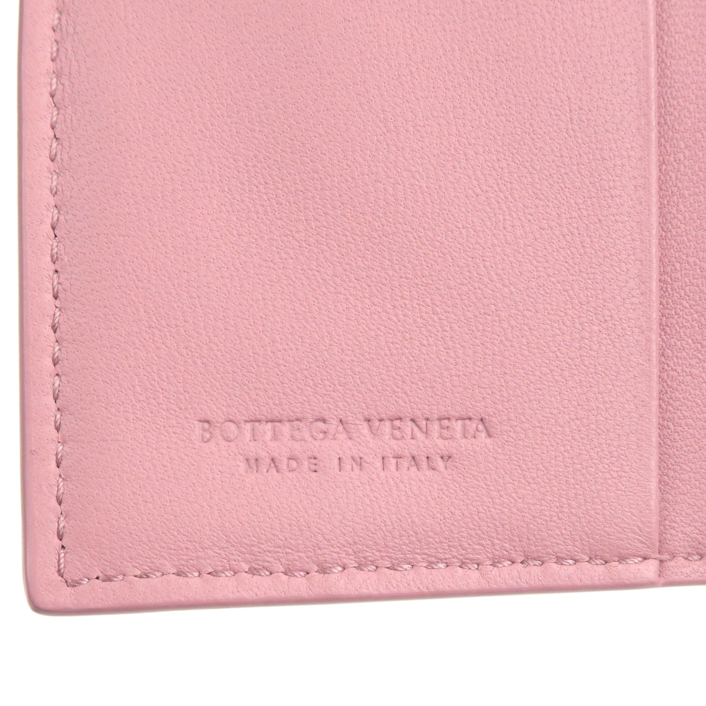 BOTTEGA VENETA Intrecciato Leather Bi-Fold Wallet Pink