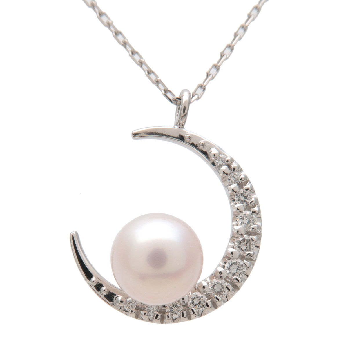 VENDOME-AOYAMA-Pearl-Diamond-Chain-Necklace-PT850-PT950