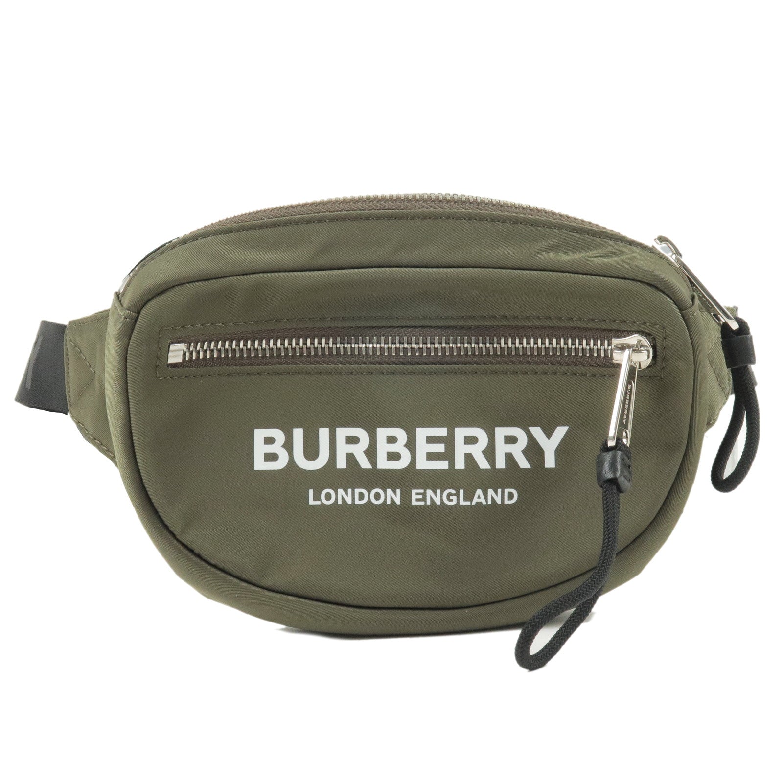 BURBERRY-Logo-Nylon-Waist-Bag-Body-Bag-Khaki-8014524
