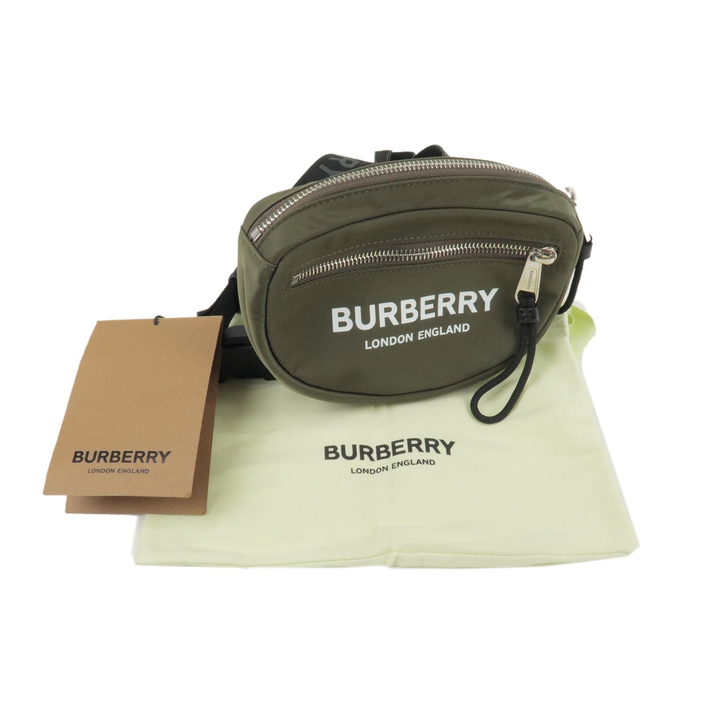 BURBERRY Logo Nylon Waist Bag Body Bag Khaki 8014524
