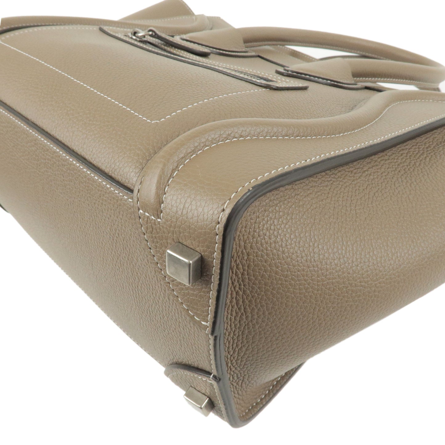 CELINE Luggage Micro Shopper Leather Hand Bag Souris 167793