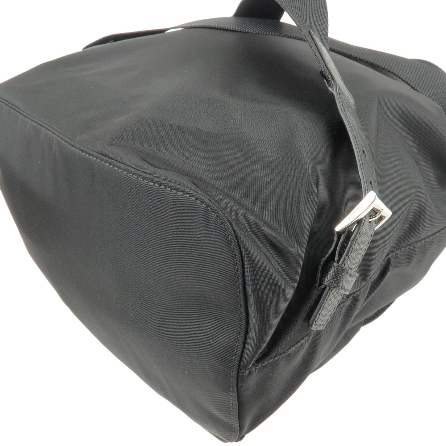 PRADA Logo Nylon Leather Back Pack Ruck Sack Black 1BZ811