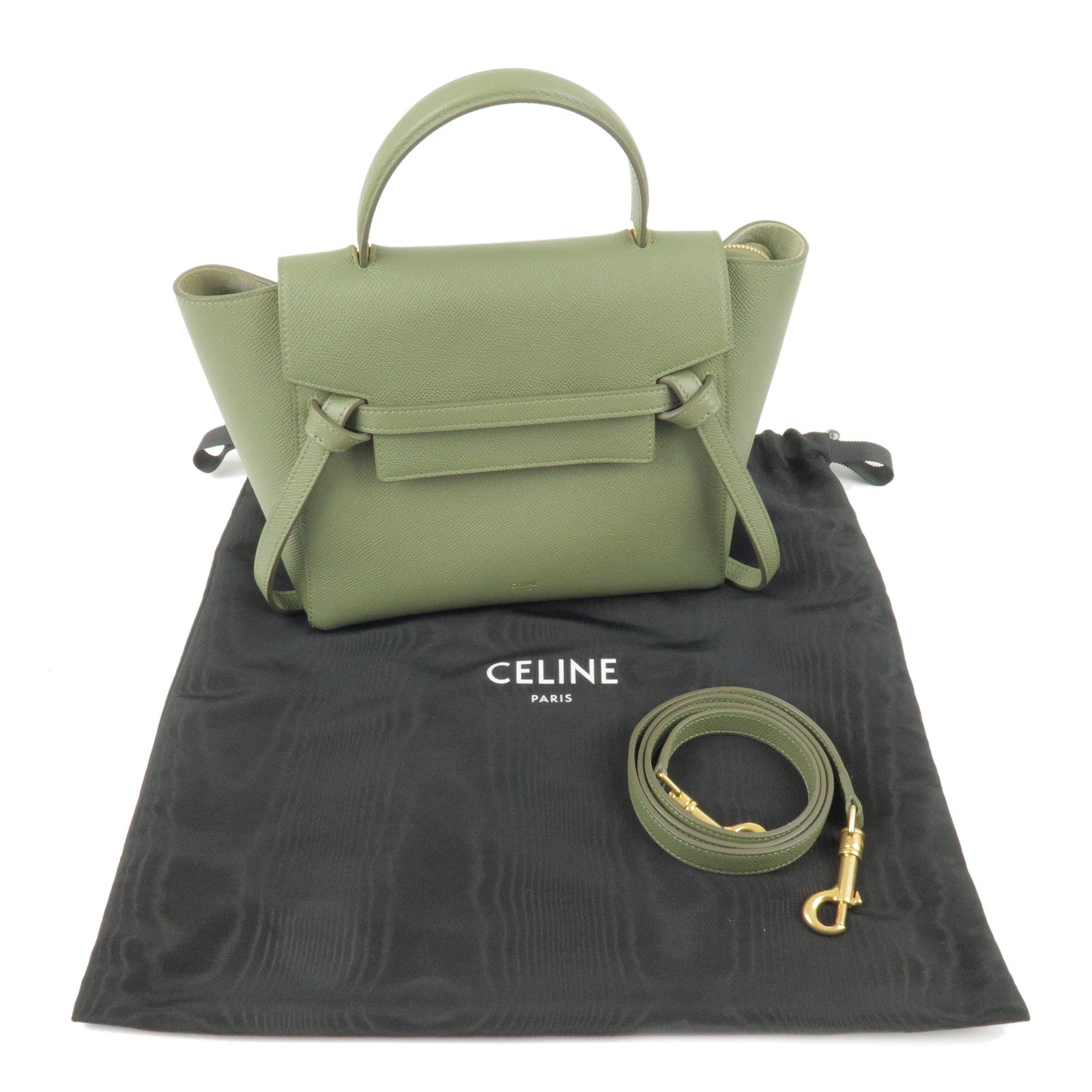 CELINE spring Bag Bag Green Shoulder Belt Micro