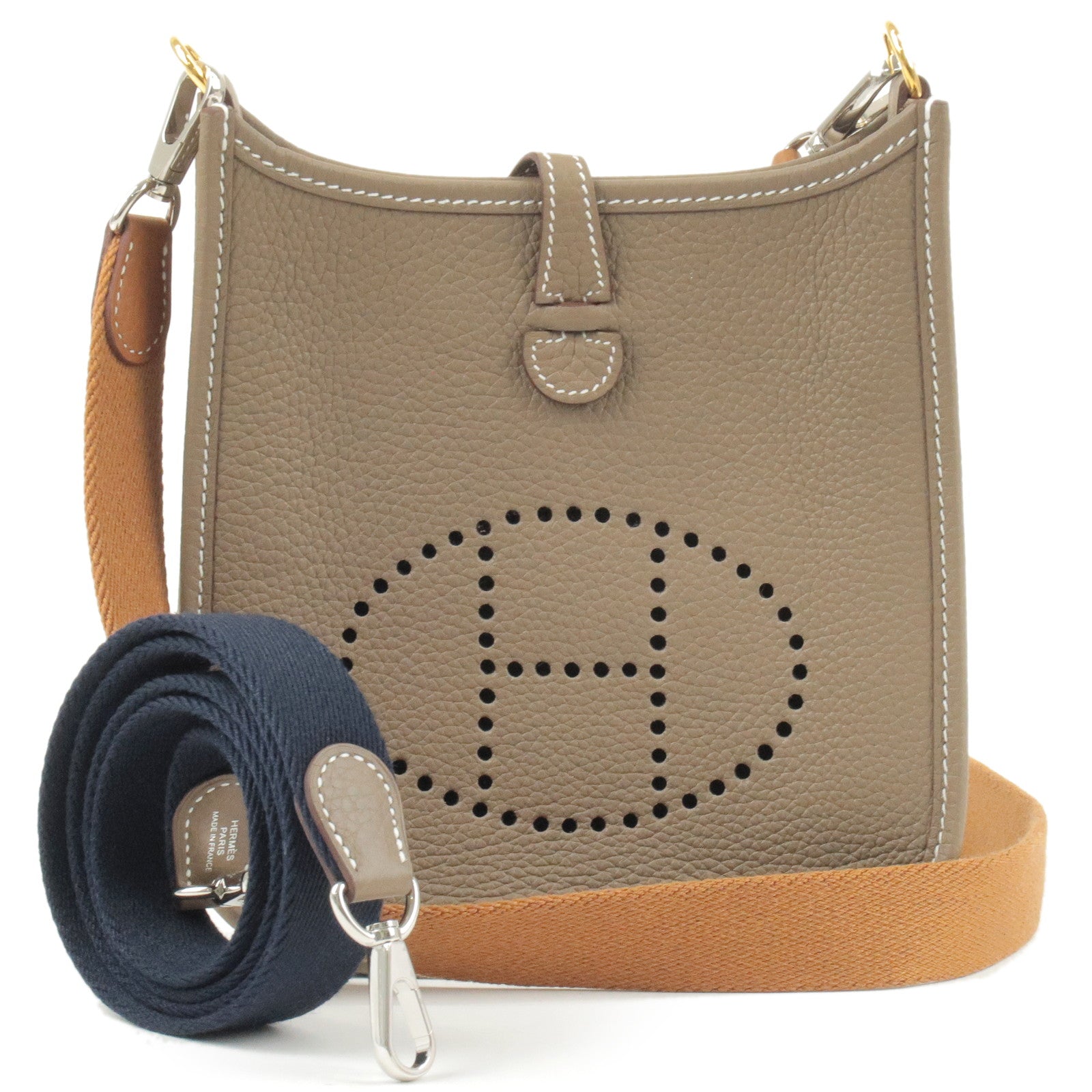 HERMES Taurillon Clemence Swift In-The-Loop 18 Bag Etoupe 1150887
