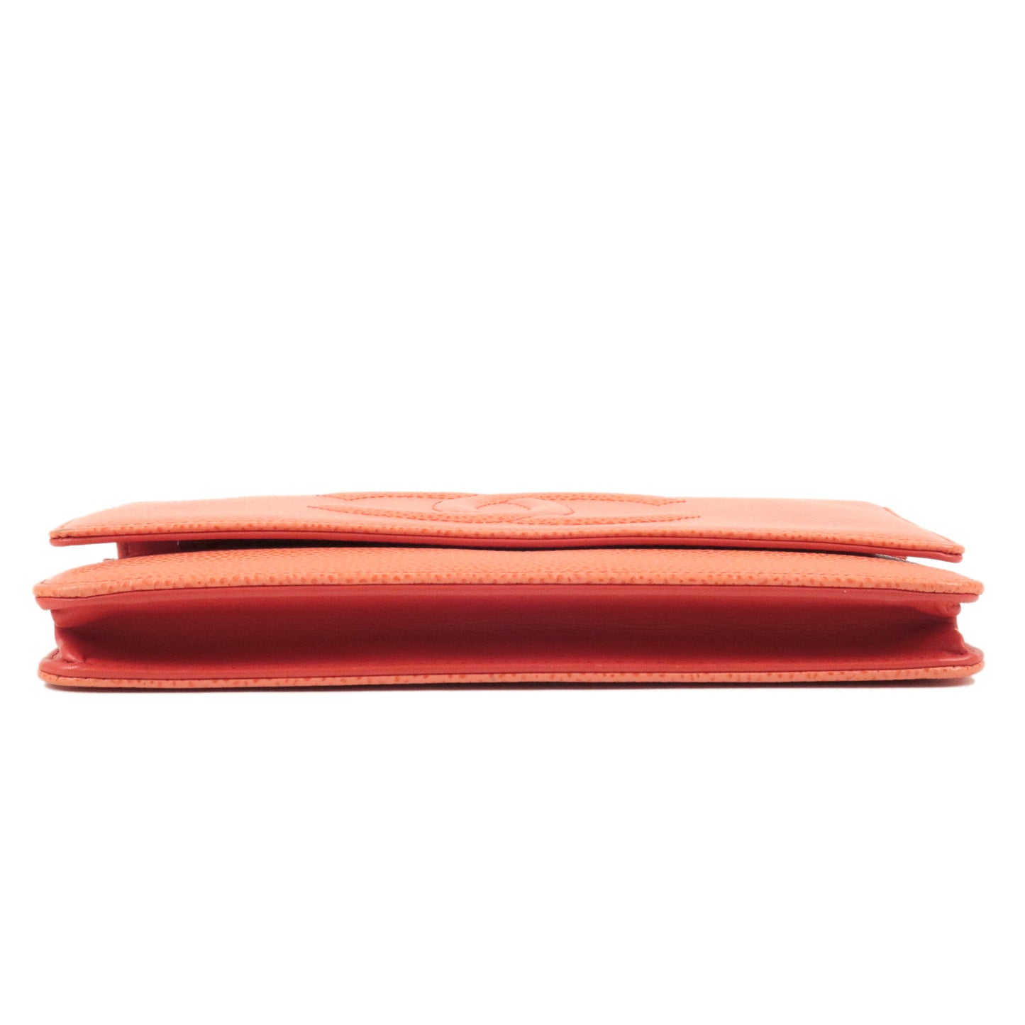 CHANEL Caviar Skin Chain Wallet WOC Shoulder Bag Pink A48654