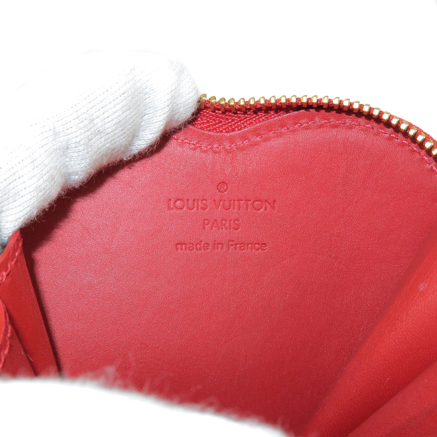 Louis Vuitton Monogram Vernis Rayures Porte Monnaie Coeur M91714