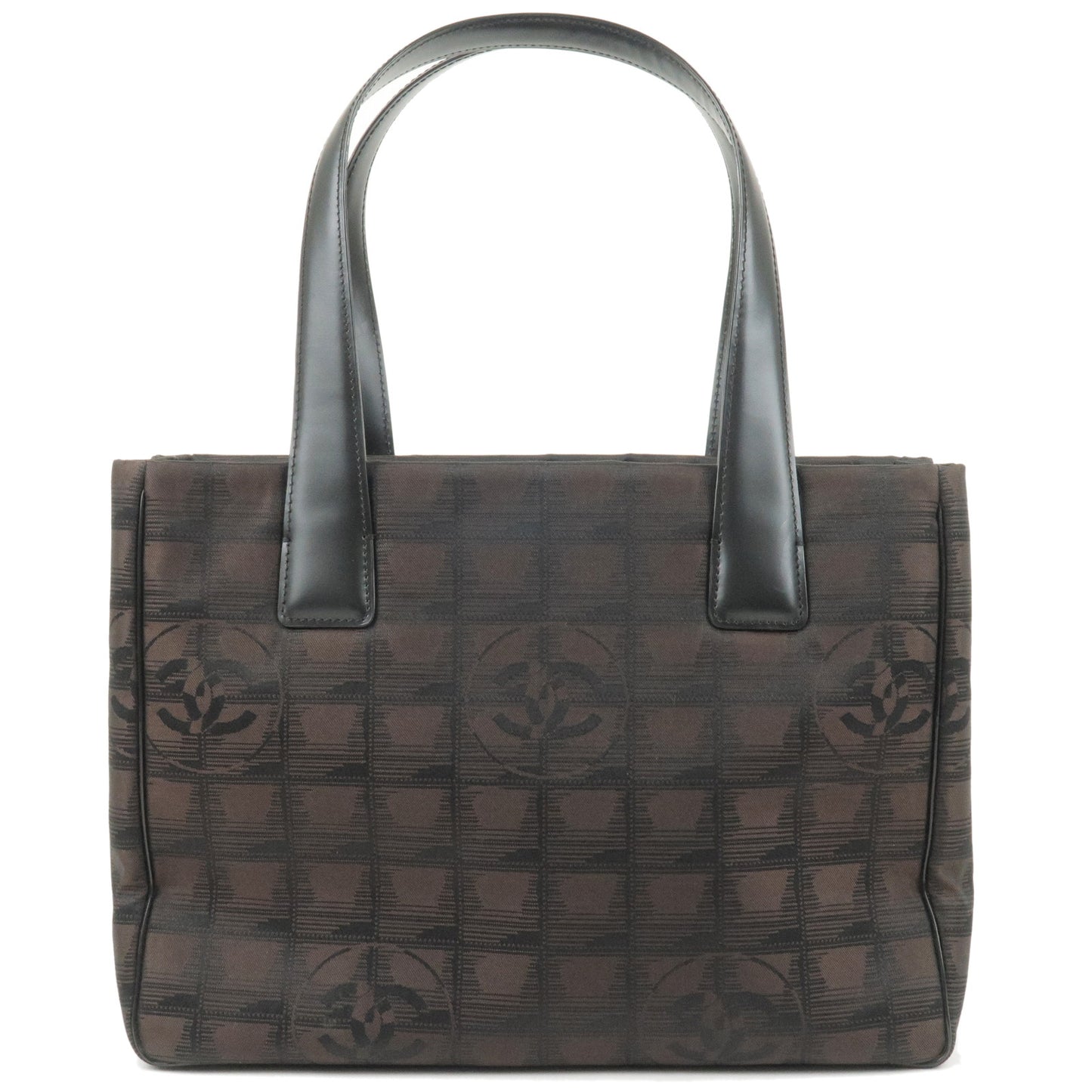 CHANEL-Travel-Line-Tote-PM-Nylon-Jacquard-Leather-Brown-A15991