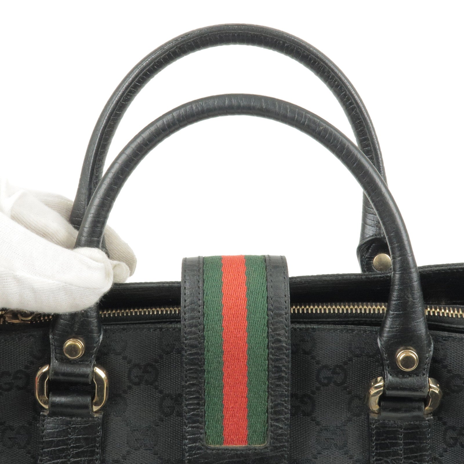 Gucci Handbag 131228 Shelly Line GG Canvas Pattern Black Total Casual Bag  Ladies