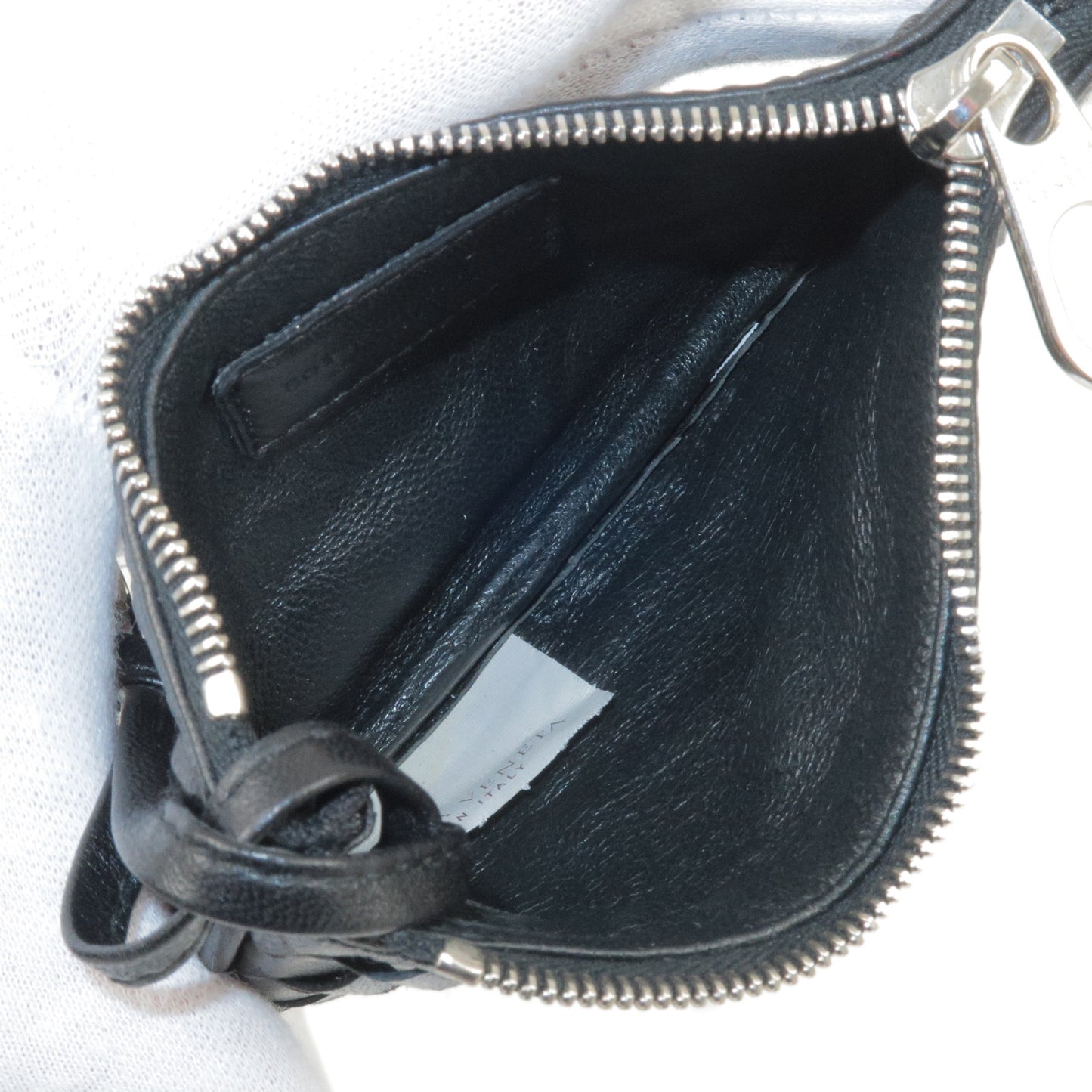 BOTTEGA VENETA Intrecciato Leather Coin Case Black 131232