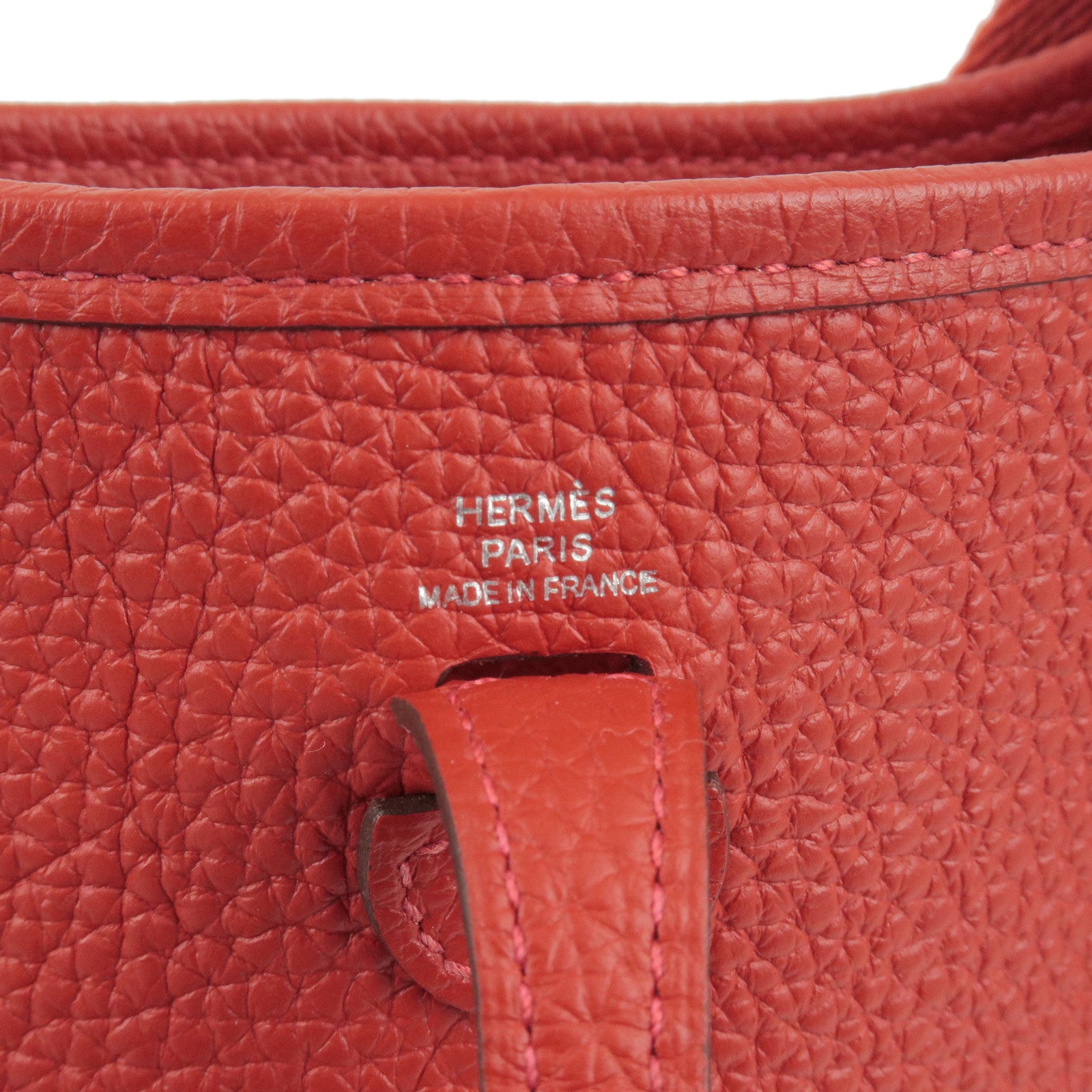Auth Hermes Evelyn 1 □F Stamp Women's Taurillon Clemence Leather Shoulder  Bag