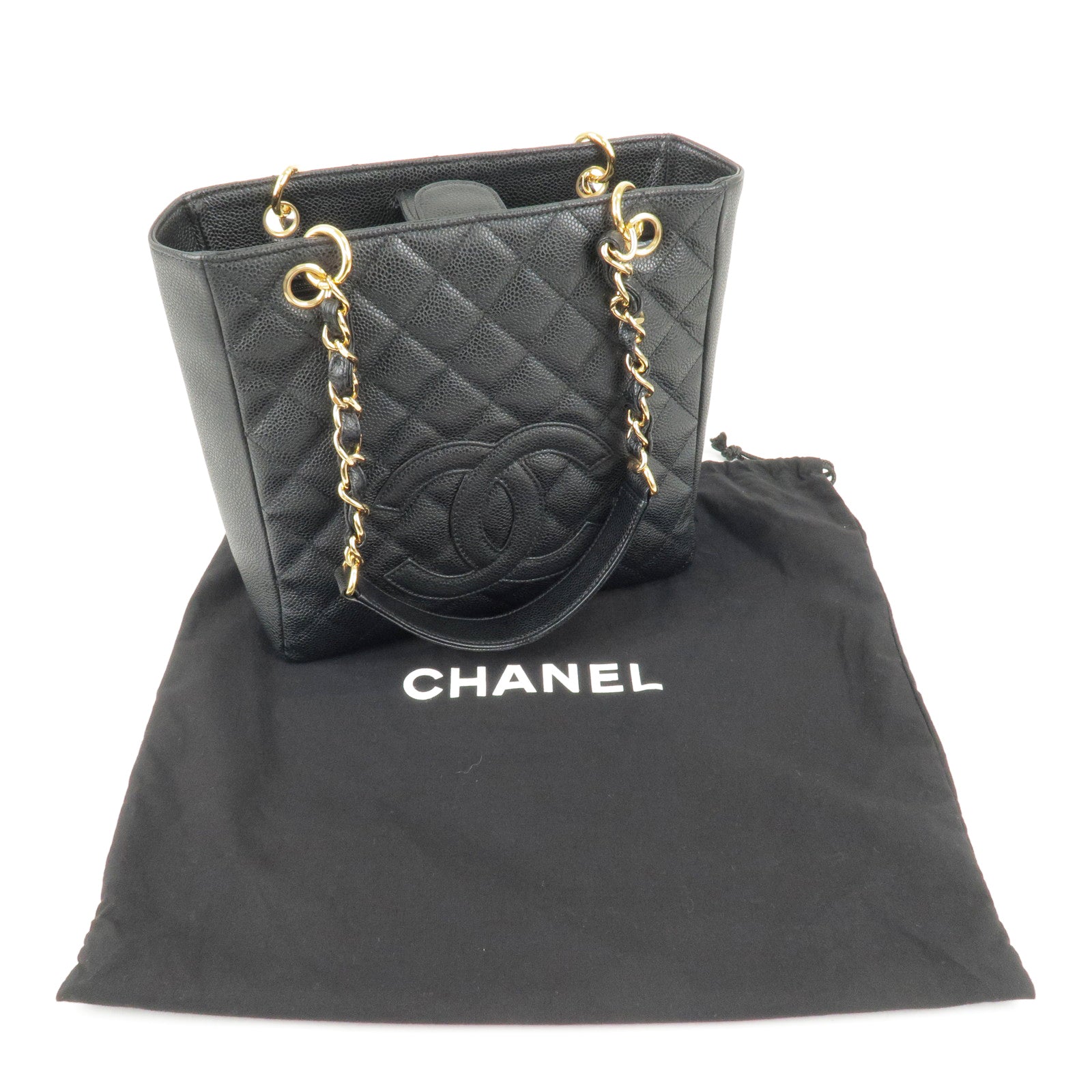 CHANEL PST White Women's Caviar Skin Tote Bag