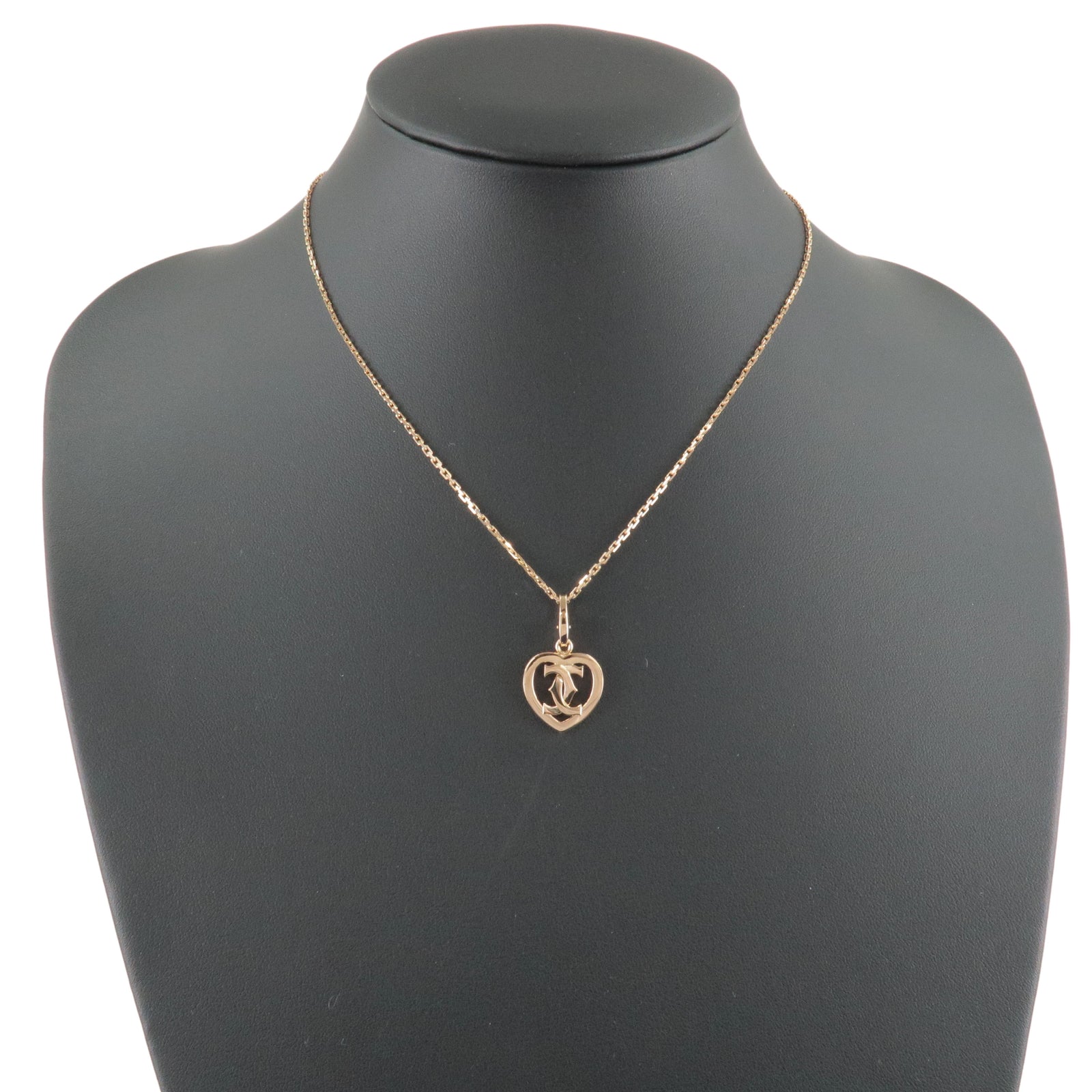 Cartier-2C-Heart-Charm-Pendant-Top-Necklace-K18-750-Rose