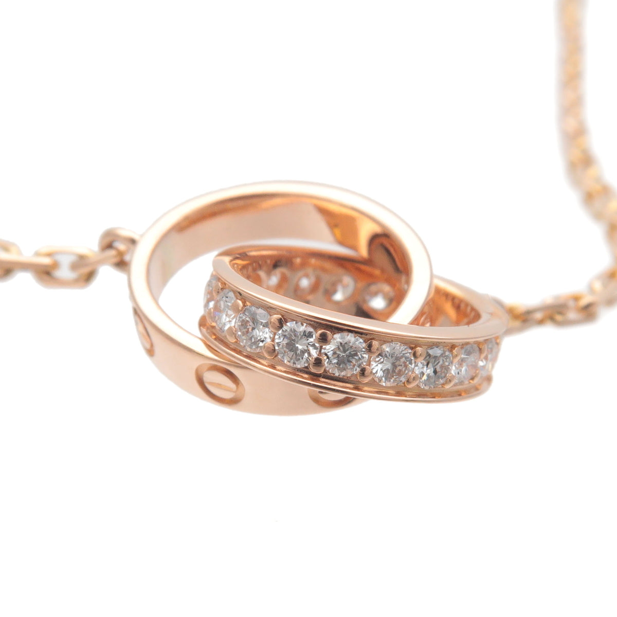 Cartier Baby Love Diamond Necklace K18PG 750 Rose Gold