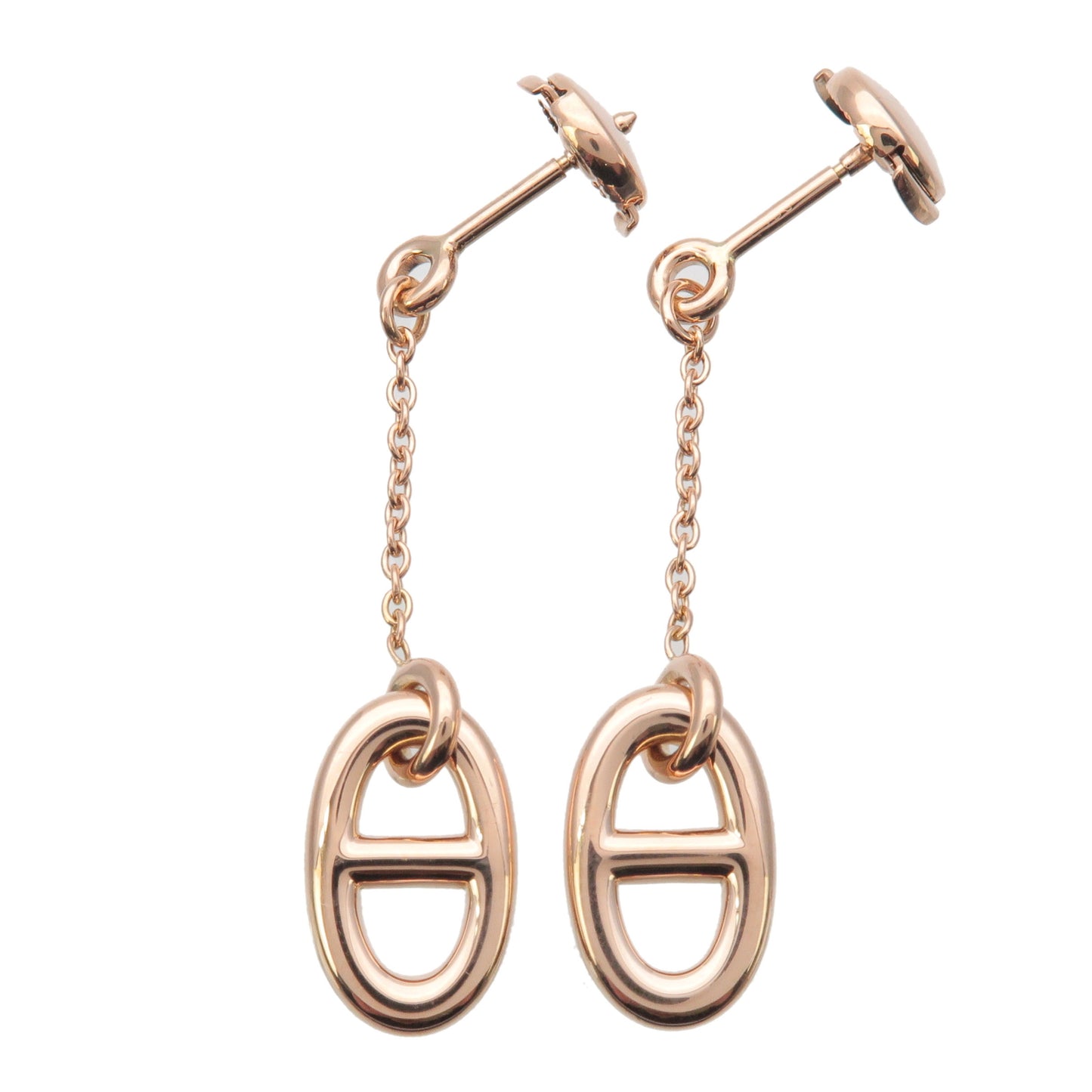 HERMES-Chene-Dunkle-Farandole-PM-Earrings-K18-750-Rose-Gold