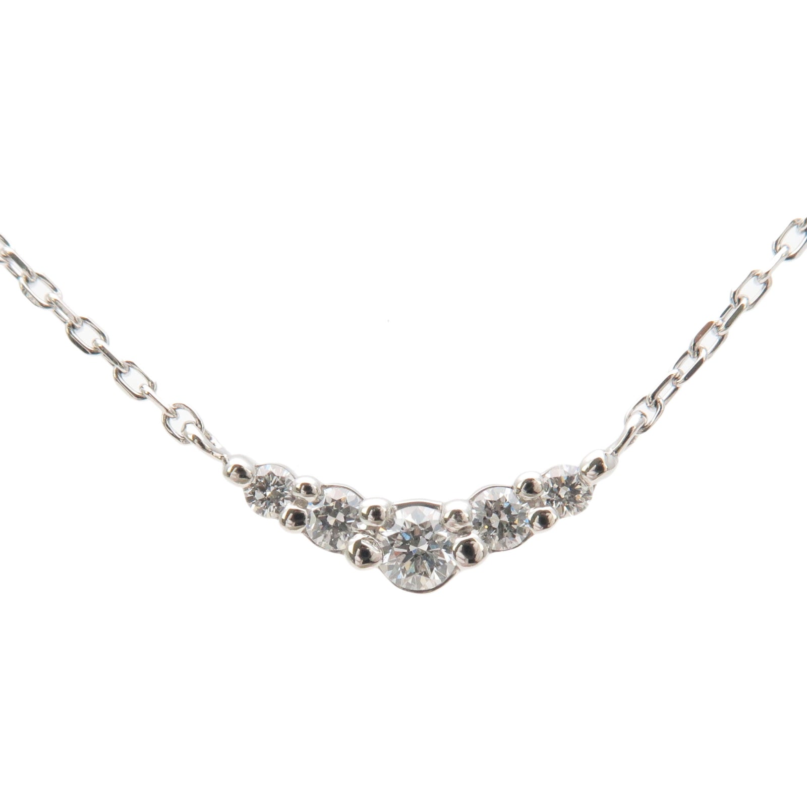 VENDOME-AOYAMA-5P-Diamond-Necklace-PT850-PT950-Platinum