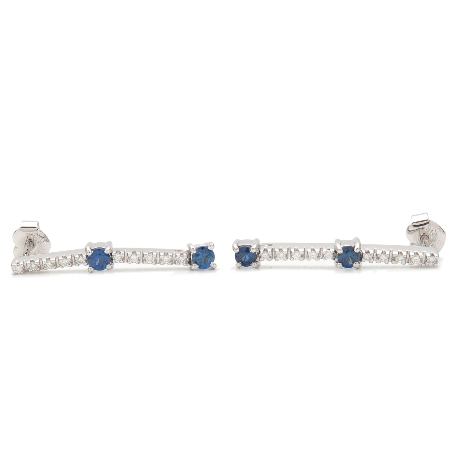 STAR-JEWELRY-Diamond-Sapphire-Earrings-K18WG-750-White-Gold