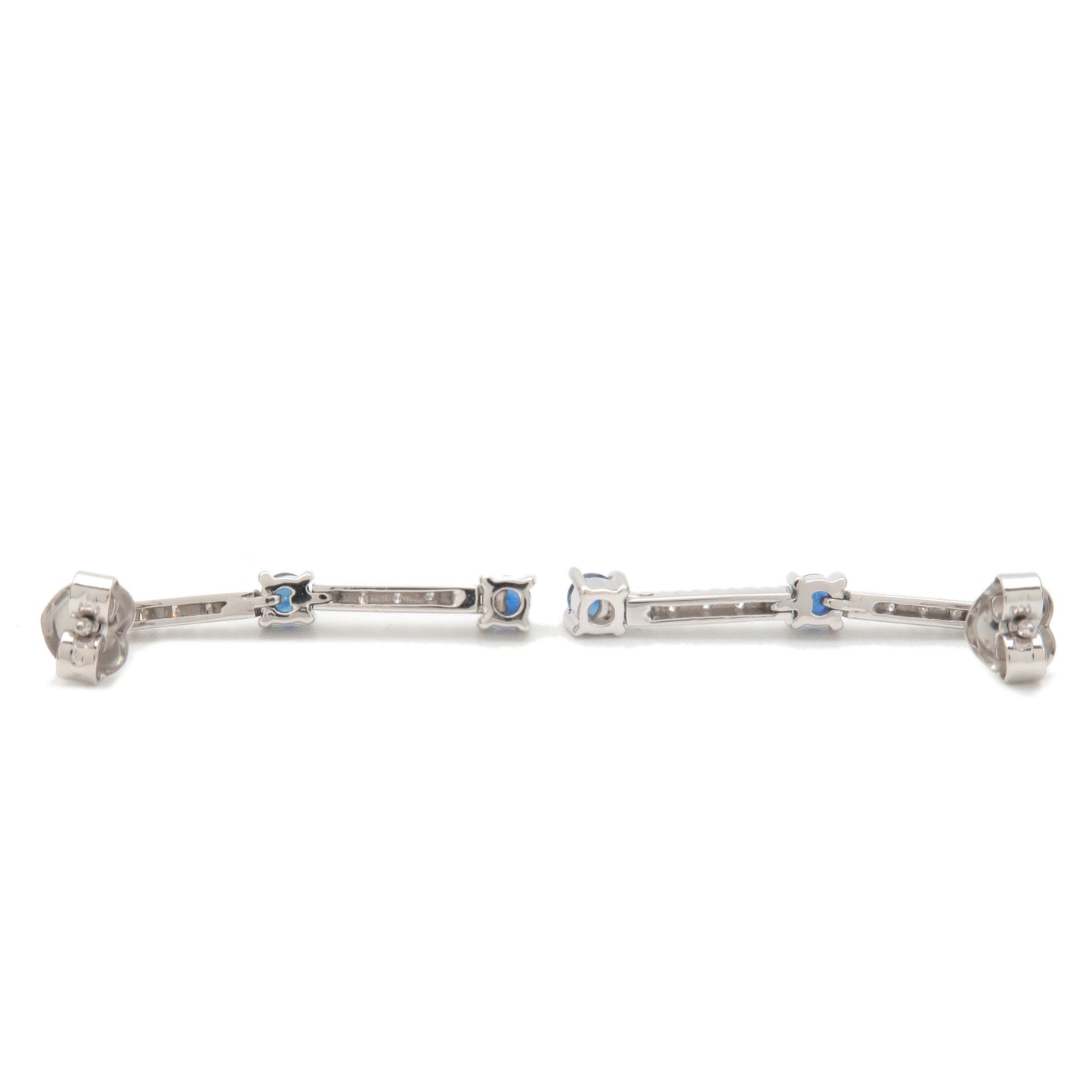 STAR JEWELRY Diamond Sapphire Earrings K18WG 750 White Gold