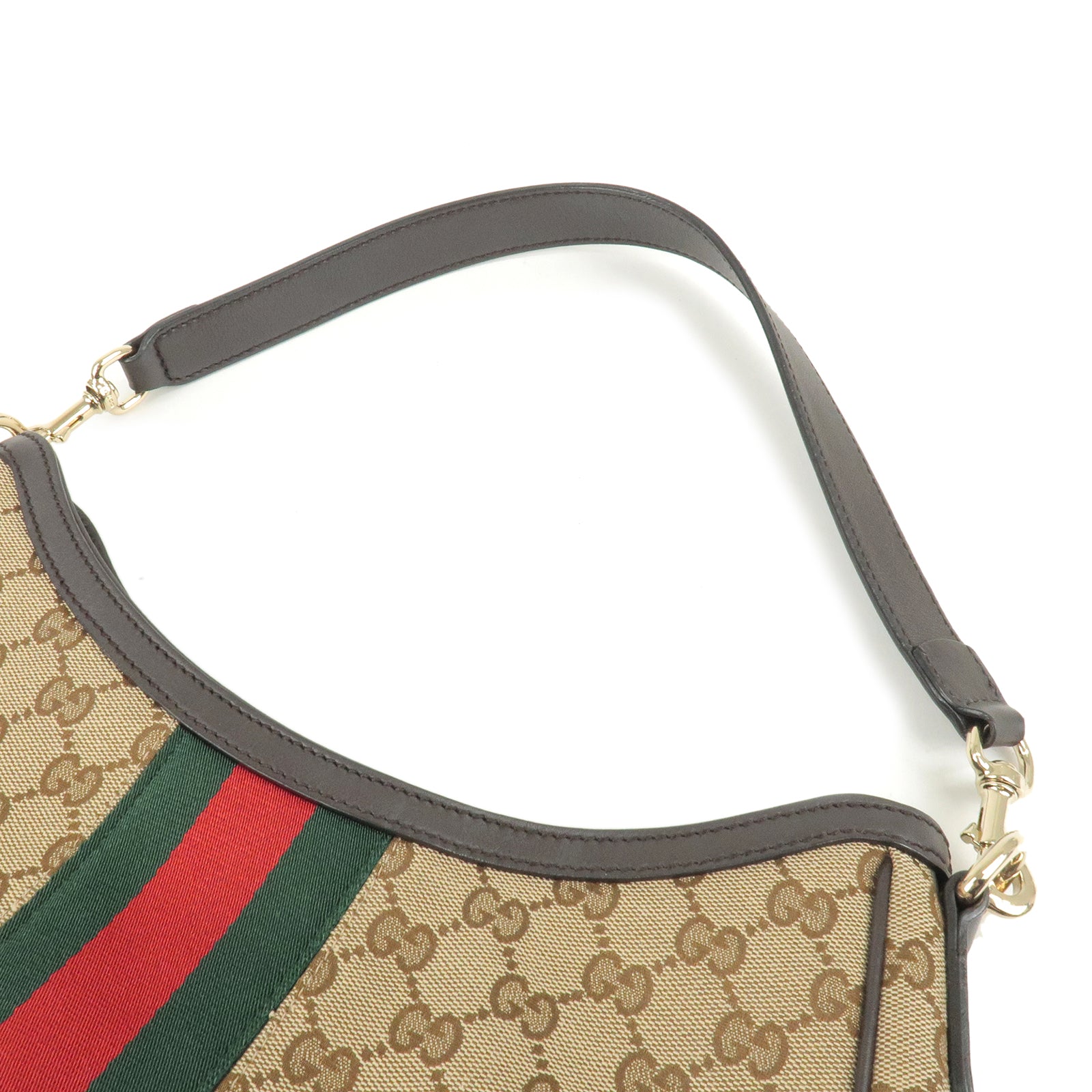 Authenticated Used GUCCI Gucci Sherry Line Shoulder Bag 181092 GG Canvas  Leather Beige Brown Diagonal Hanging 