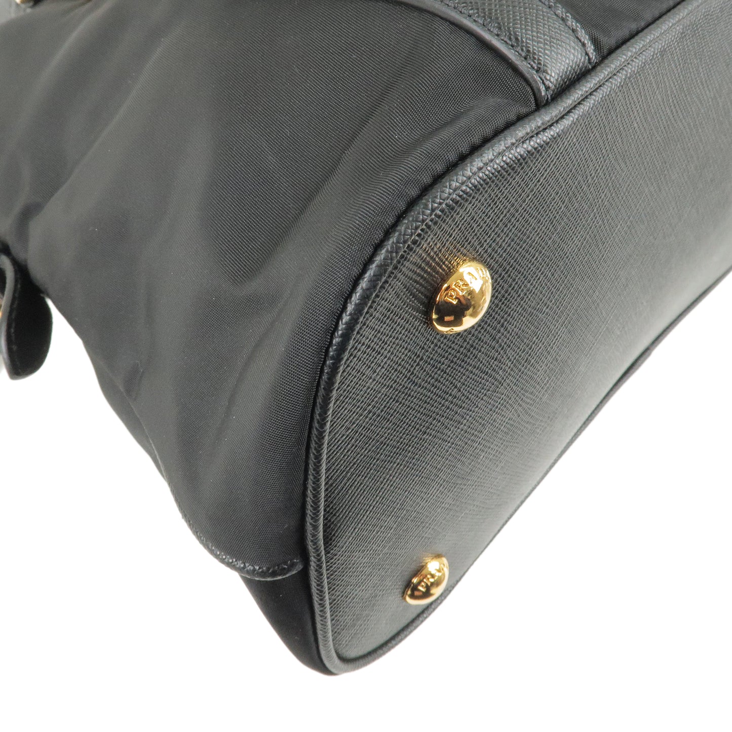 PRADA Logo Nylon Leather 2Way Bag Shoudler Bag Black NERO 1BB013