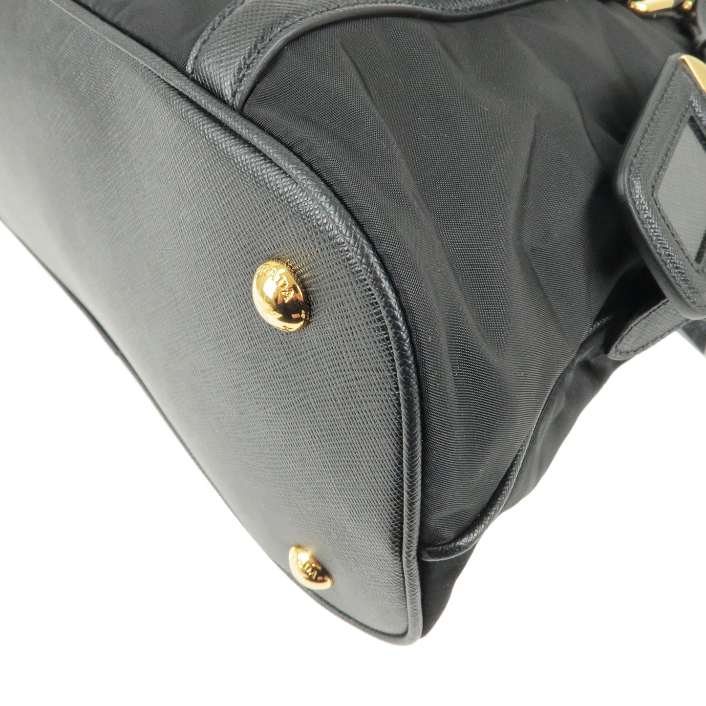 PRADA Logo Nylon Leather 2Way Bag Shoudler Bag Black NERO 1BB013