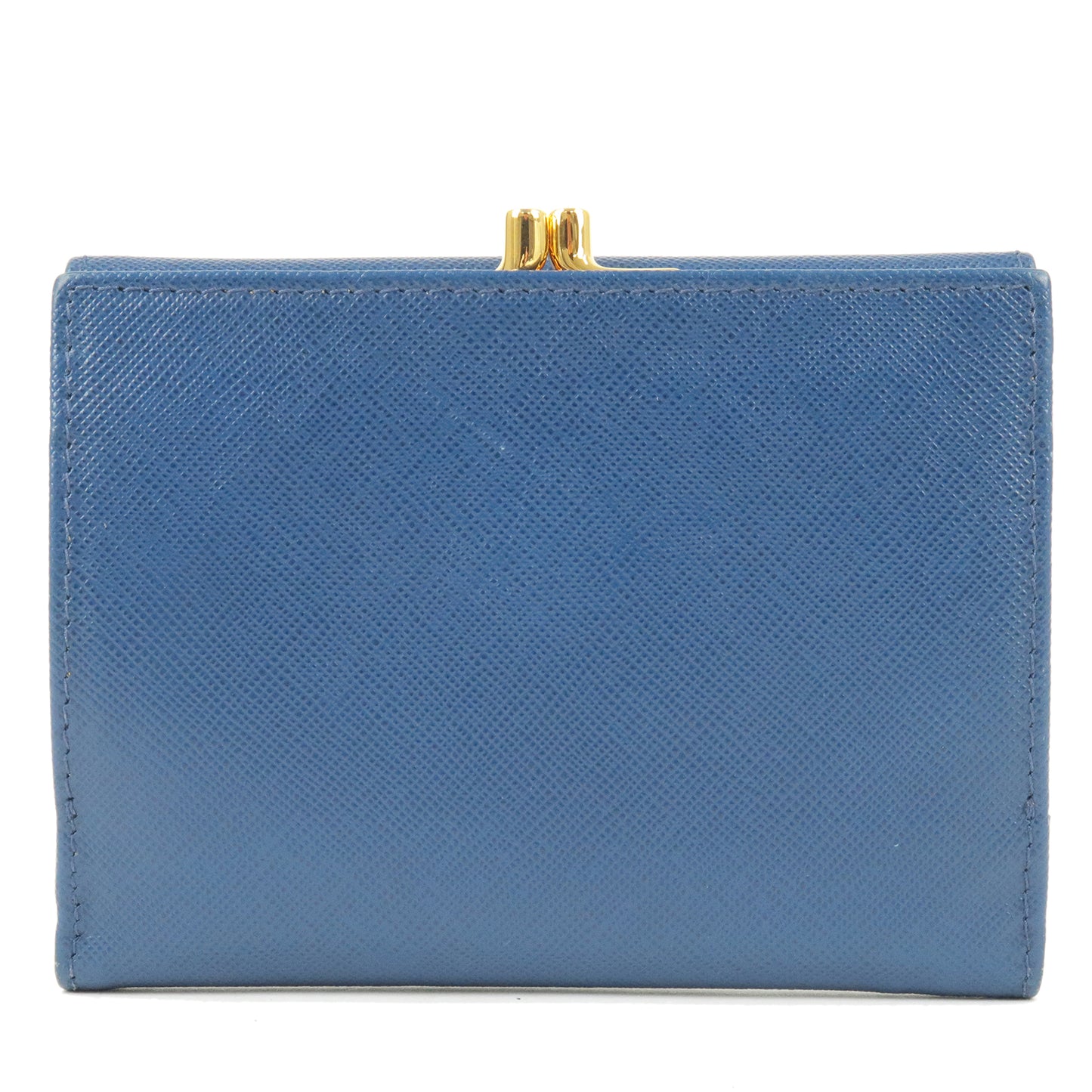 PRADA Leather Trifold Wallet Coin Case BLUETTE Navy 1M1392