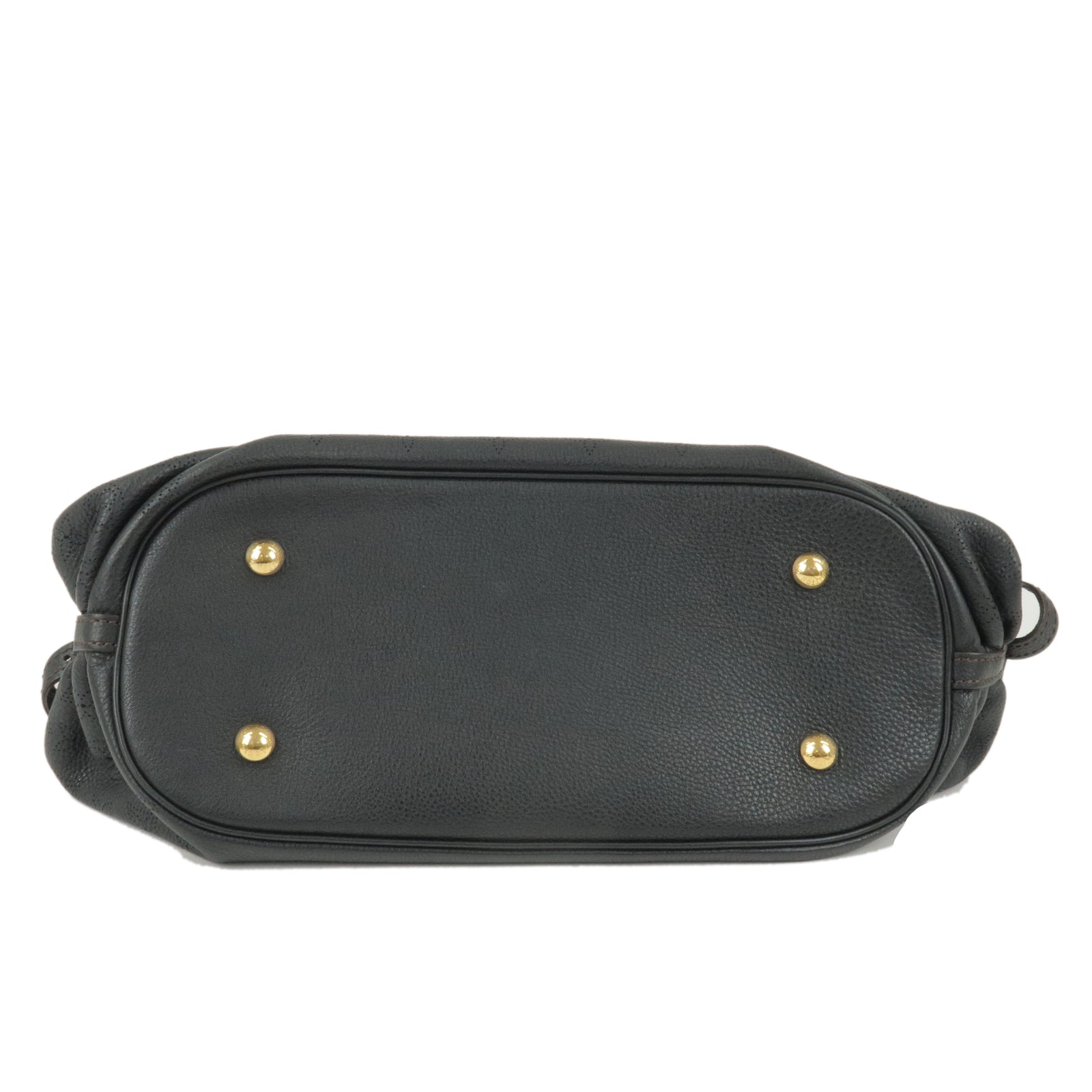 100% Authentic LOUIS VUITTON Mahina L Noir Black Monogram leather Shoulder  Bag