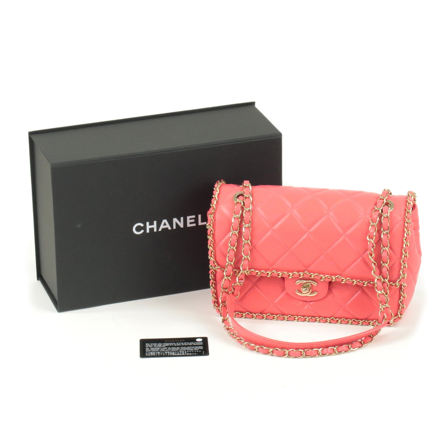 Chanel Vintage Dark Green Lambkin Small Shoulder Bag Double Chain