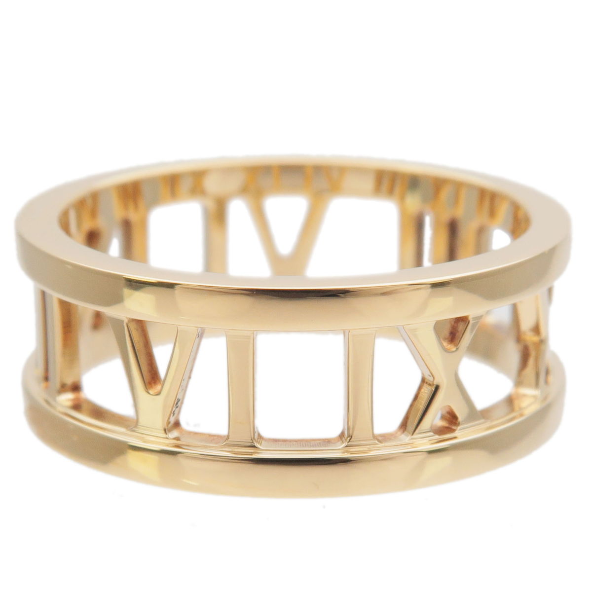 Tiffany&Co. Atlas Open Ring K18 Yellow Gold US5 HK11 EU49.5