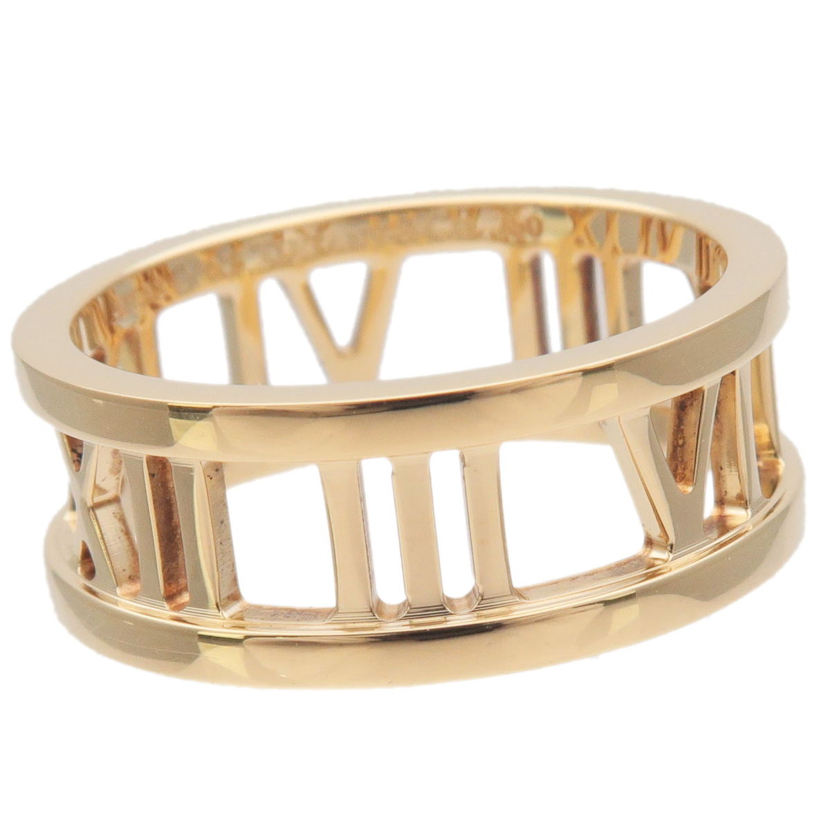 Tiffany&Co. Atlas Open Ring K18 Yellow Gold US5 HK11 EU49.5
