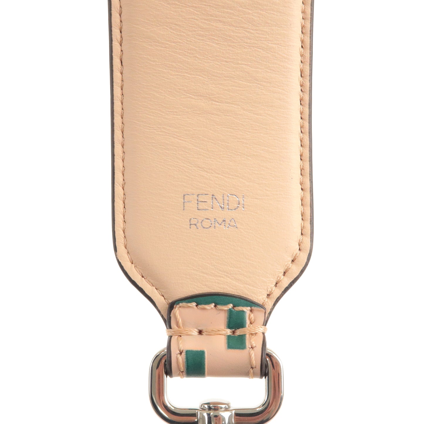 FENDI Zucca Print Leather Bag Shoulder Strap 90cm Beige Green
