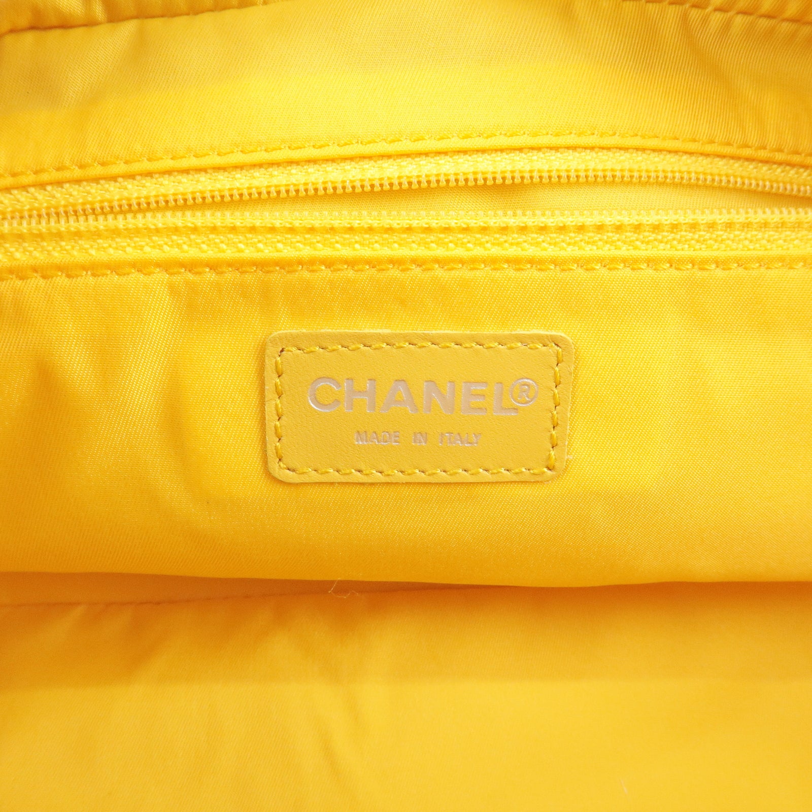 CHANEL-Travel-Line-Nylon-Jacquard-Leather-Boston-Bag-Yellow-A15828