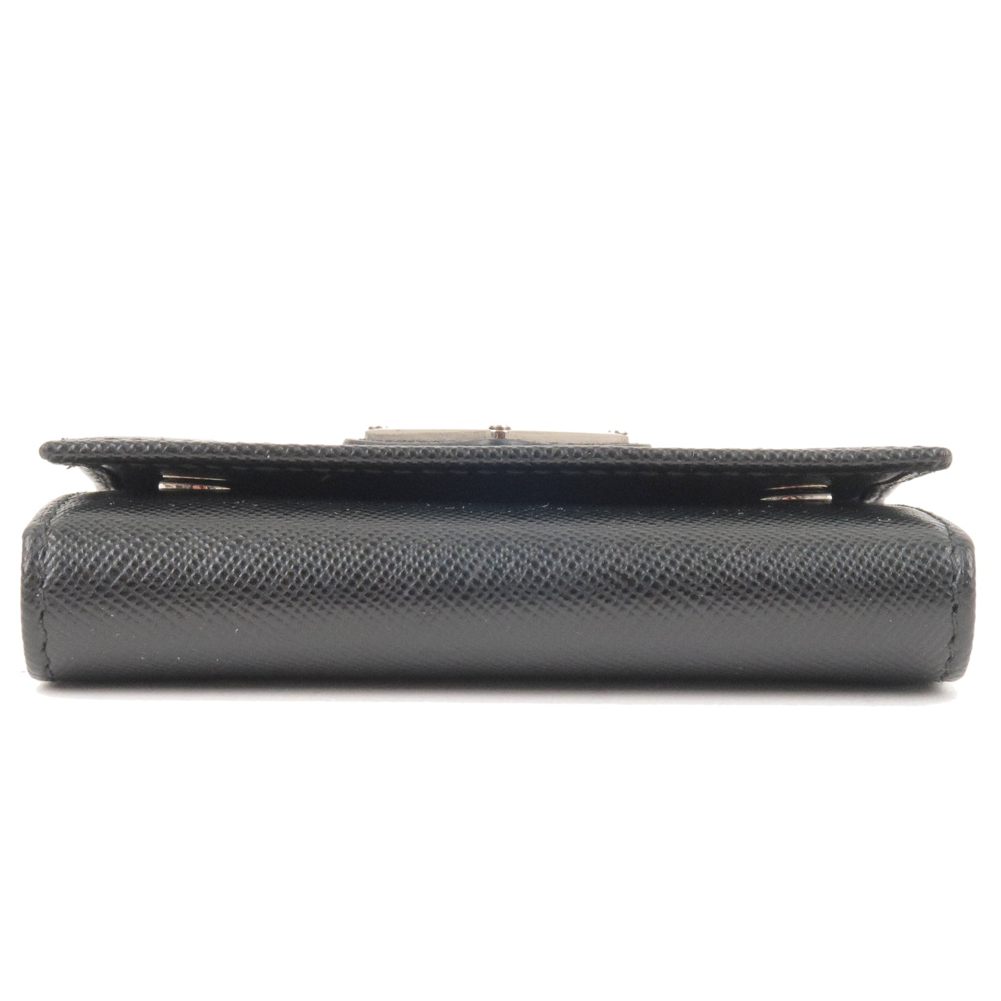 PRADA Logo Leather 6 Key Case Key Holder NERO Black M222A
