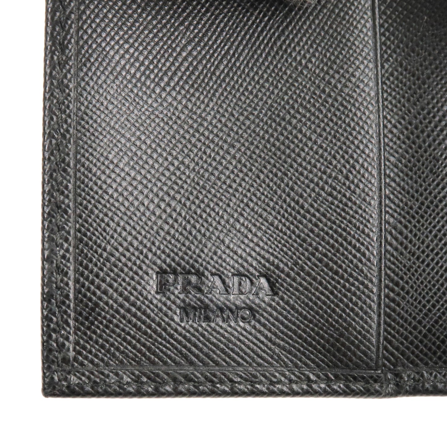 PRADA Logo Leather 6 Key Case Key Holder NERO Black M222A