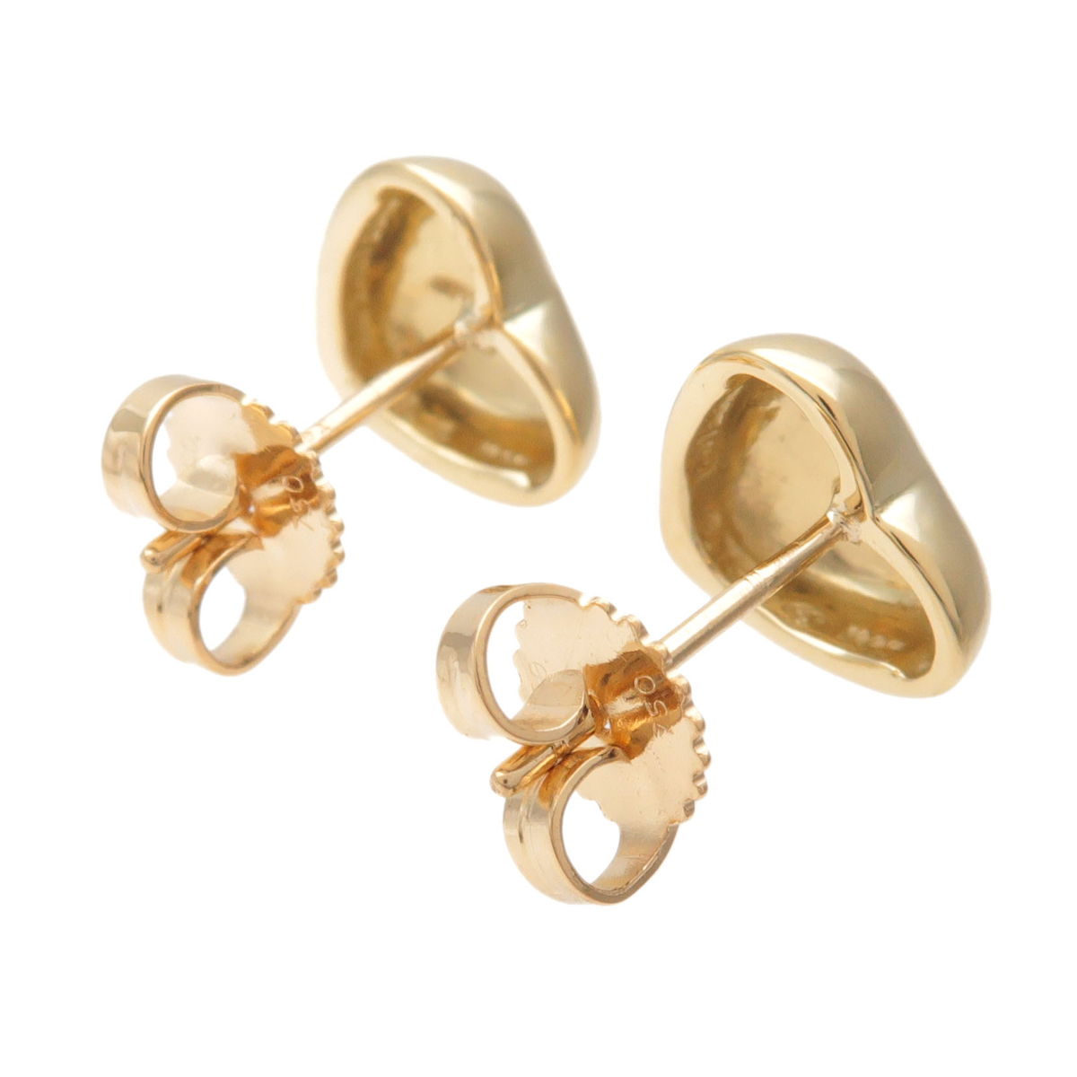 Tiffany&Co. Heart Motif Earrings K18YG 750YG Yellow Gold