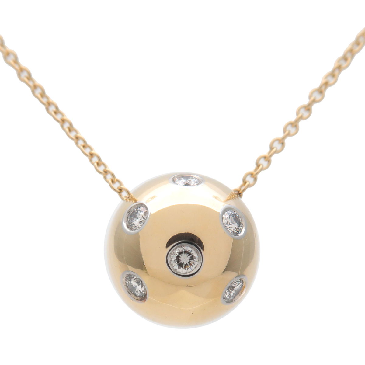Tiffany&Co.-Dots-Ball-Necklace-6P-Diamond-K18-750YG-950PT