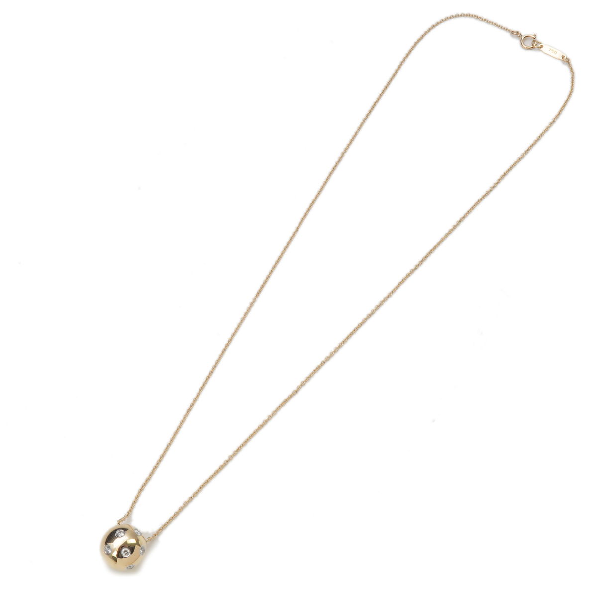 Tiffany&Co. Dots Ball Necklace 6P Diamond K18 750YG 950PT