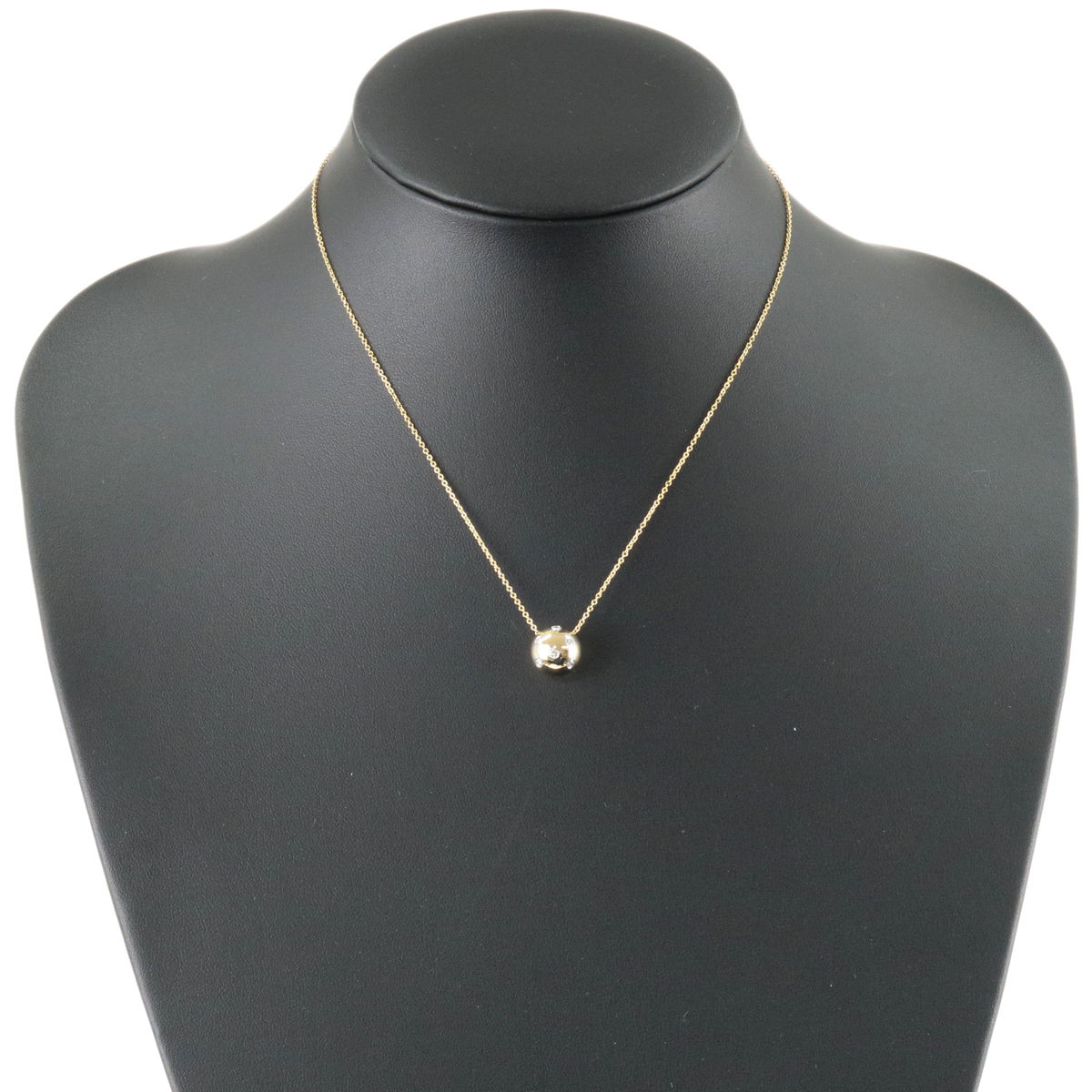 Tiffany&Co. Dots Ball Necklace 6P Diamond K18 750YG 950PT