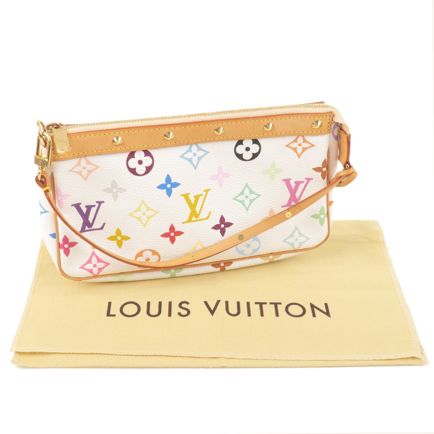 LOUIS VUITTON Pochette Accessoires Bag Monogram multicolor White M92649