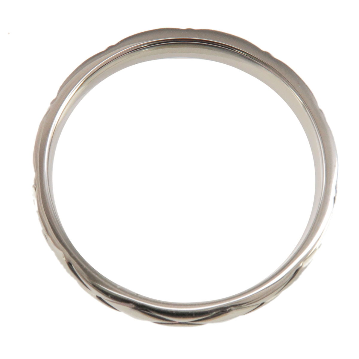 CHANEL Matelasse Ring Medium K18 750 White Gold #60 US9-9.5 EU60.5