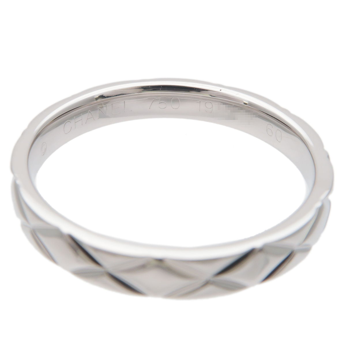CHANEL Matelasse Ring Medium K18 750 White Gold #60 US9-9.5 EU60.5