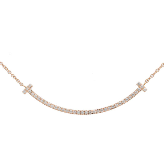Tiffany&Co.-T-Smile-Small-Diamond-Necklace-K18PG-Rose-Gold