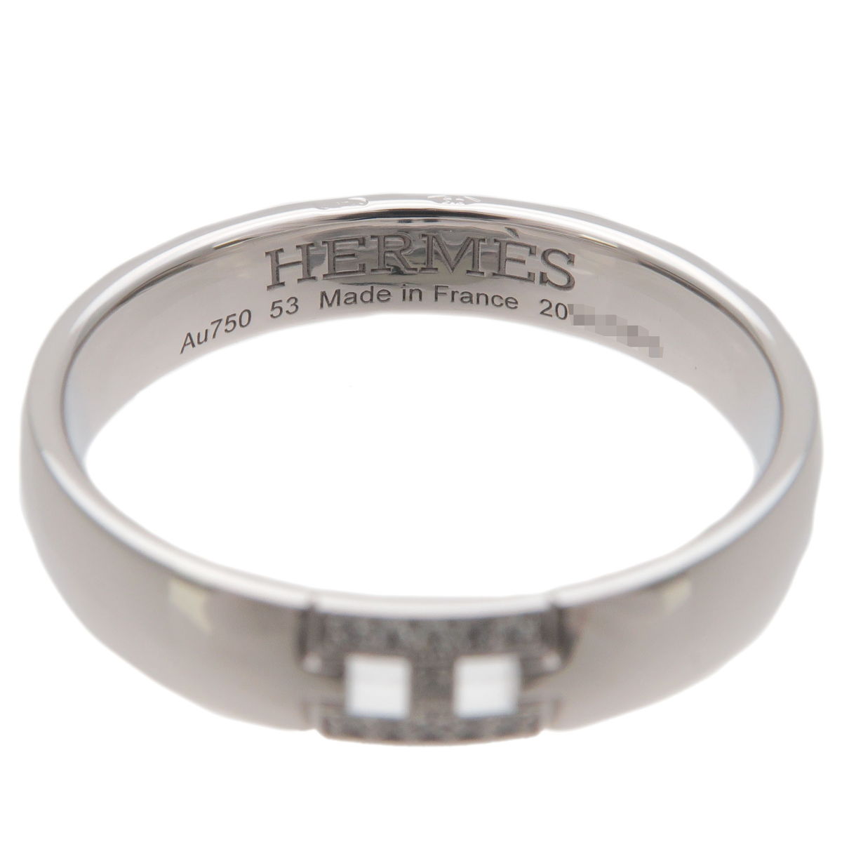 HERMES Ever Hercules Diamond Ring K18 750WG #53 US6.5 EU53