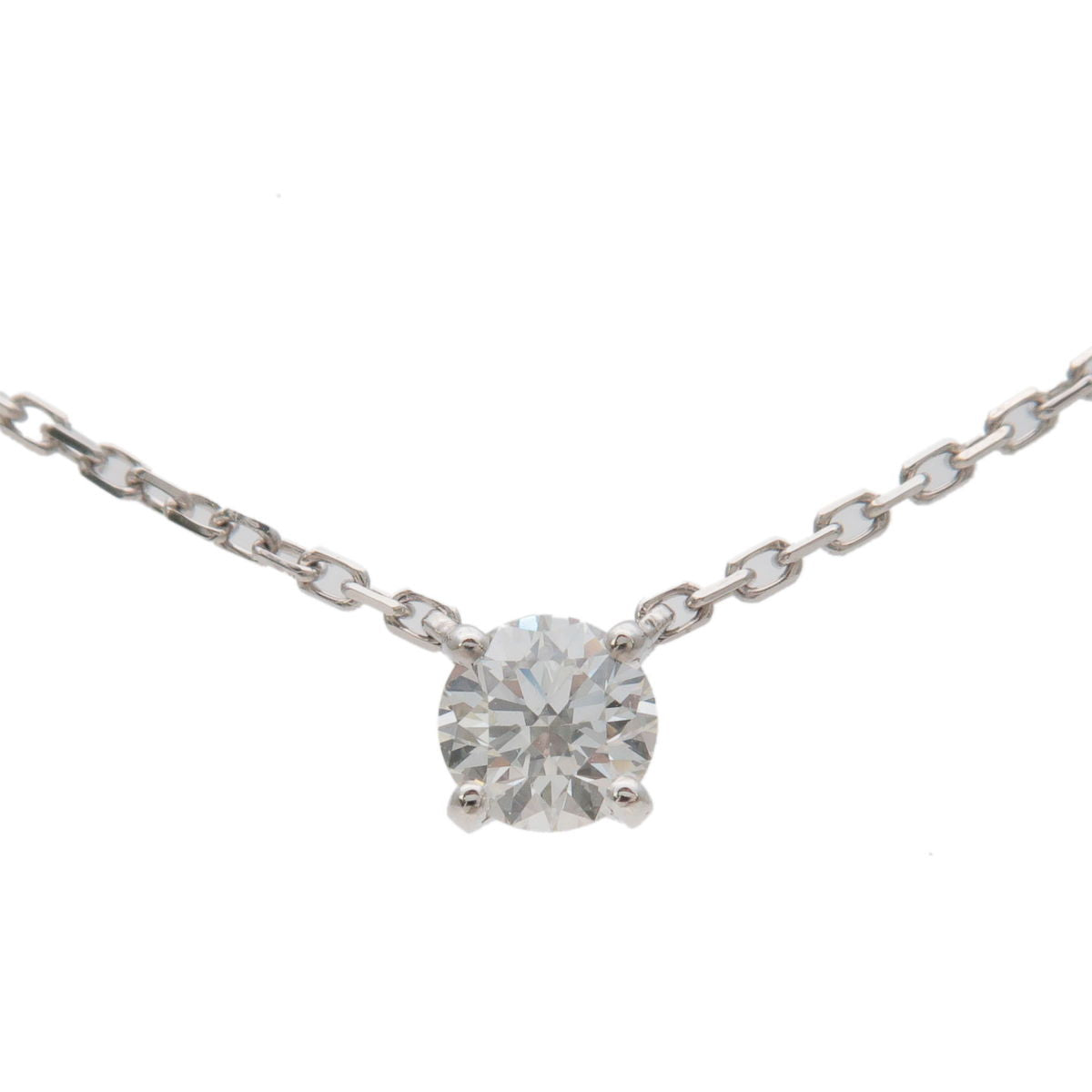Cartier-Solitaire-1895-Diamond-Necklace-0.23ct-K18-750-White-Gold