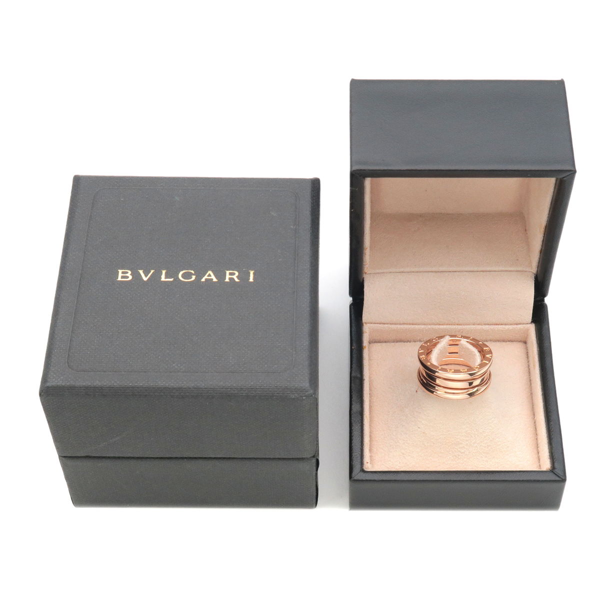 BVLGARI B-zero1 3 Band Ring K18 750 Rose Gold #51 US5.5 EU51