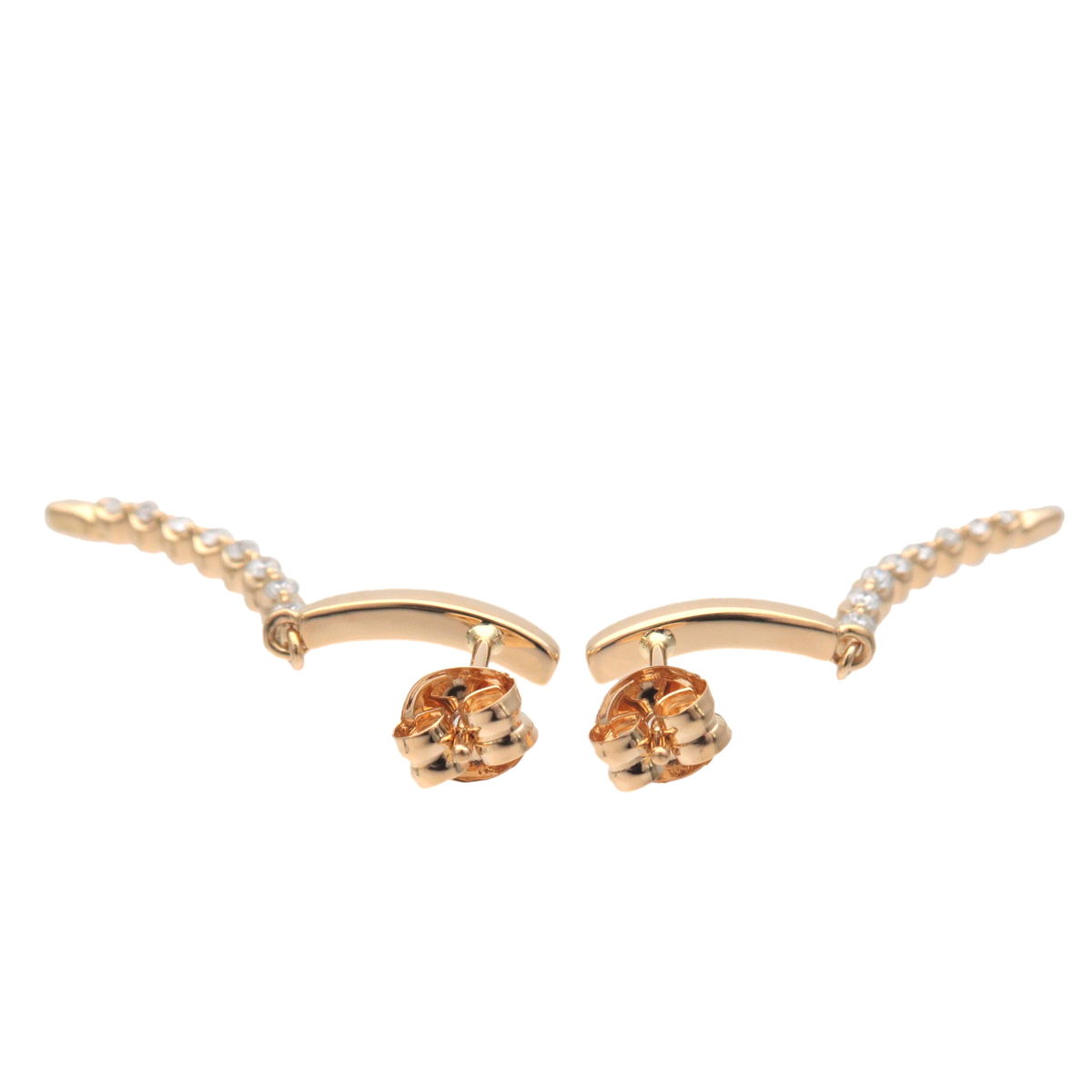 4C Diamond Earrings K18YG 750YG Yellow Gold
