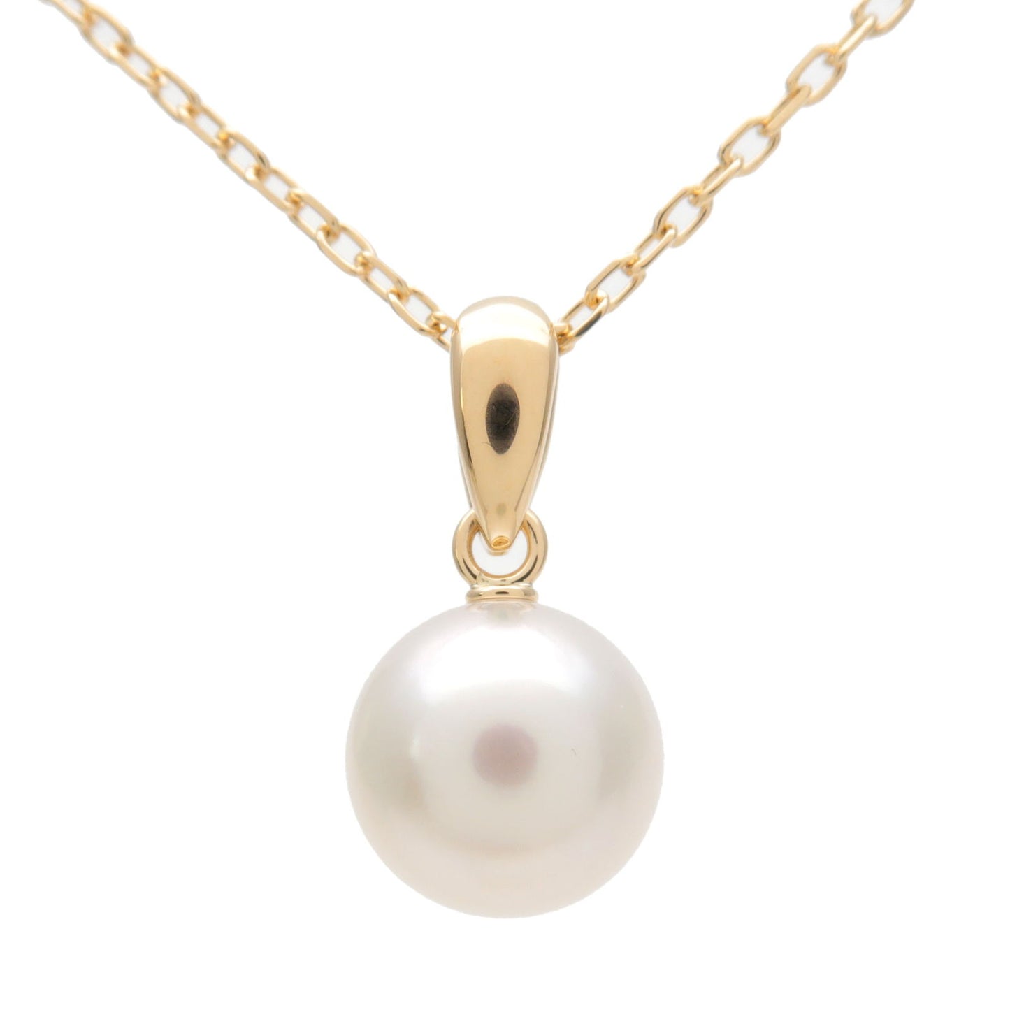 MIKIMOTO-Pearl-Necklace-Pendant-8.0mm-K18YG-750YG-Yellow-Gold
