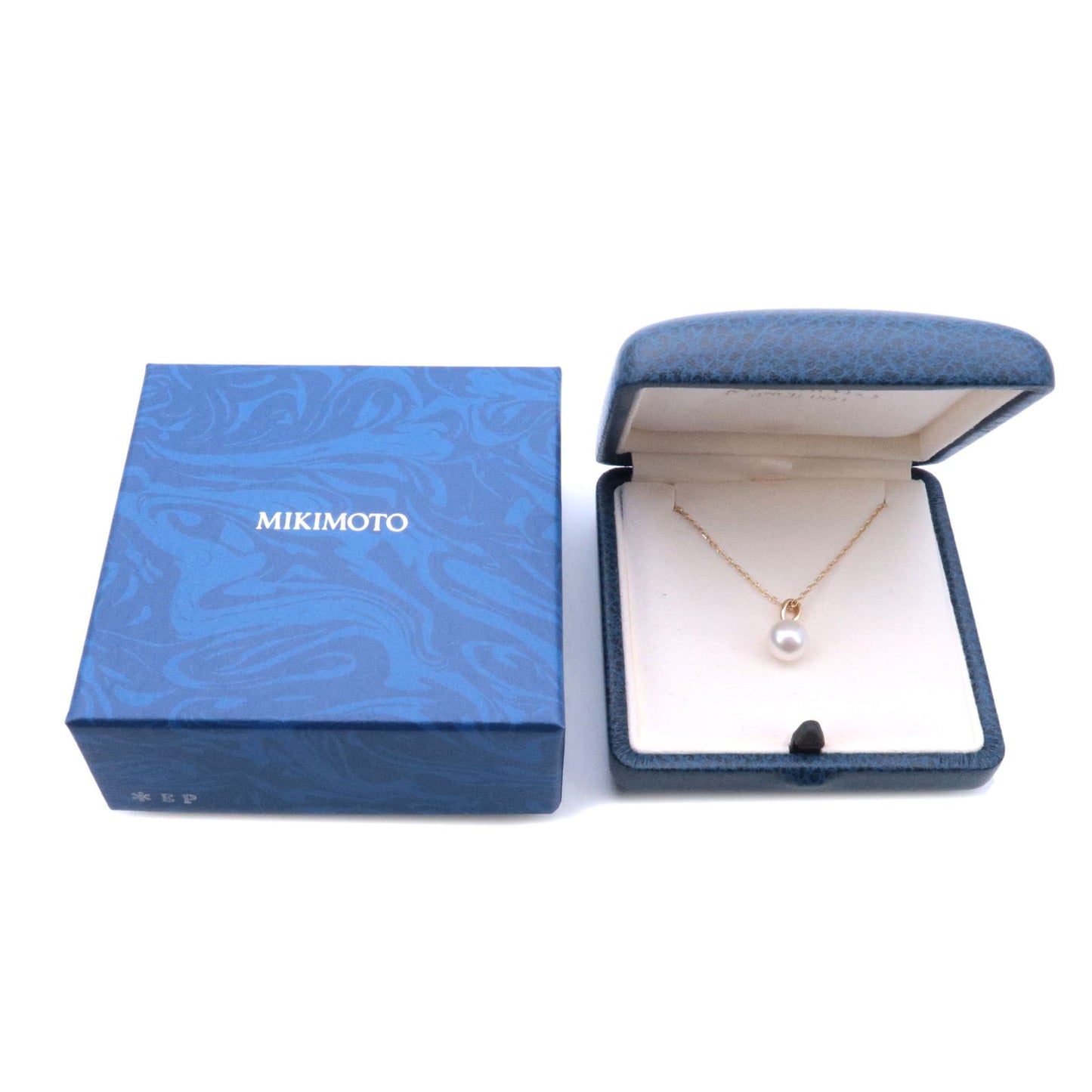 MIKIMOTO Pearl Necklace Pendant 8.0mm K18YG 750YG Yellow Gold